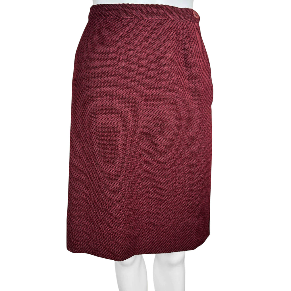 Vintage 1950s Skirt Suit Maroon Wool Morlaine Montreal Small