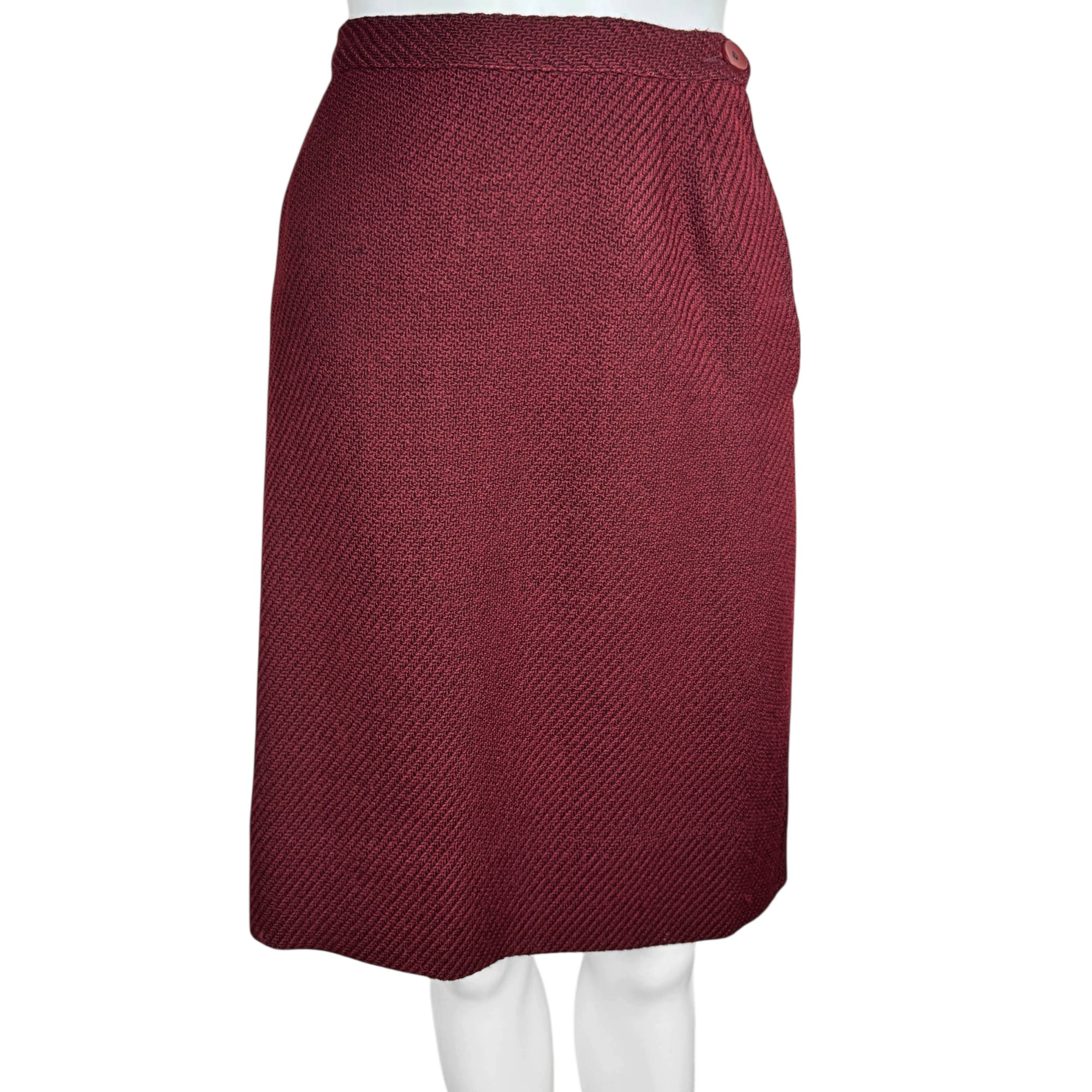 Vintage 1950s Skirt Suit Maroon Wool Morlaine Montreal Small