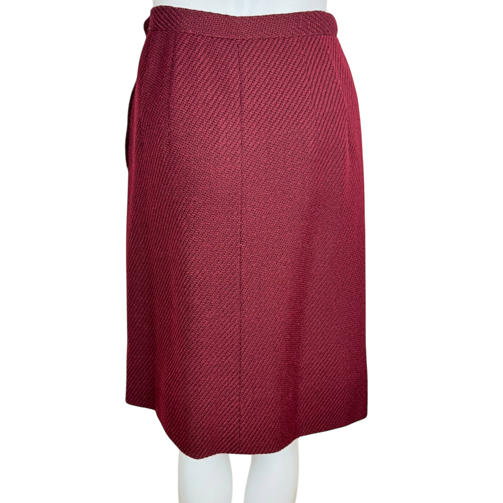 Vintage 1950s Skirt Suit Maroon Wool Morlaine Montreal Small