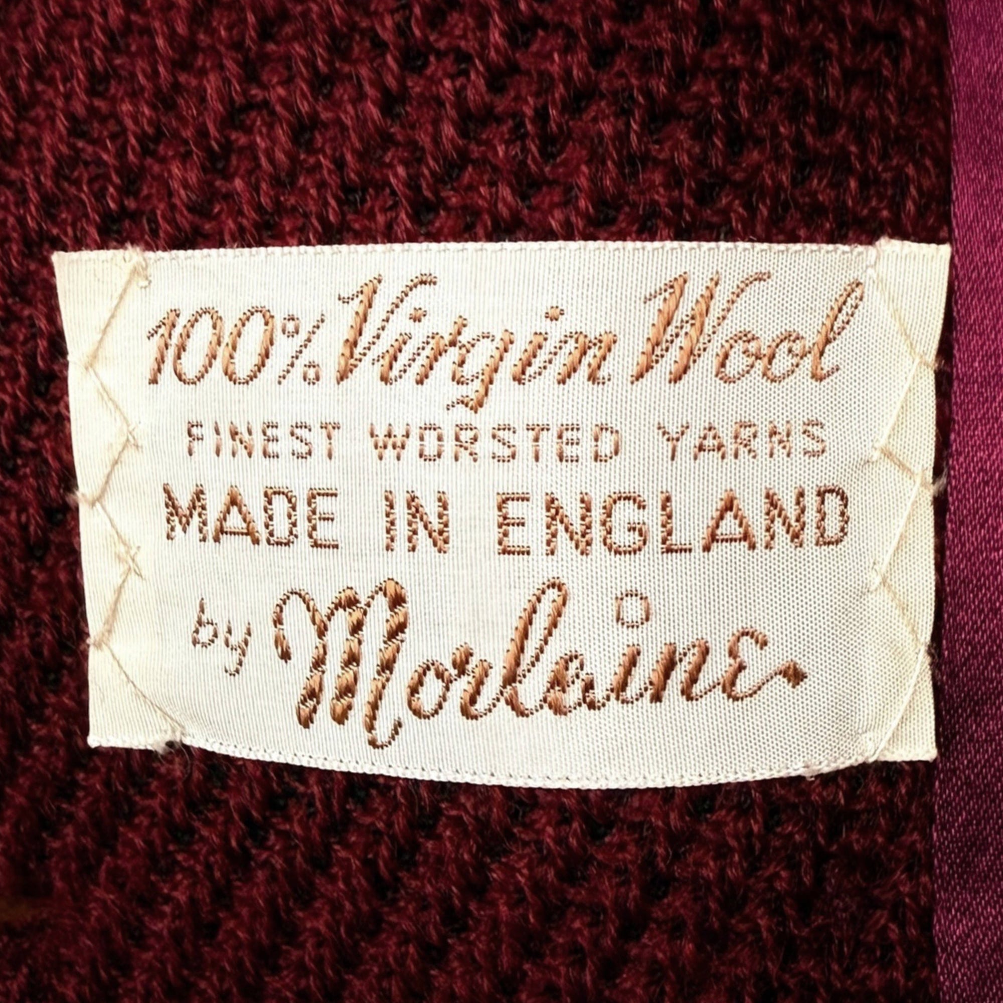 Vintage 1950s Skirt Suit Maroon Wool Morlaine Montreal Small