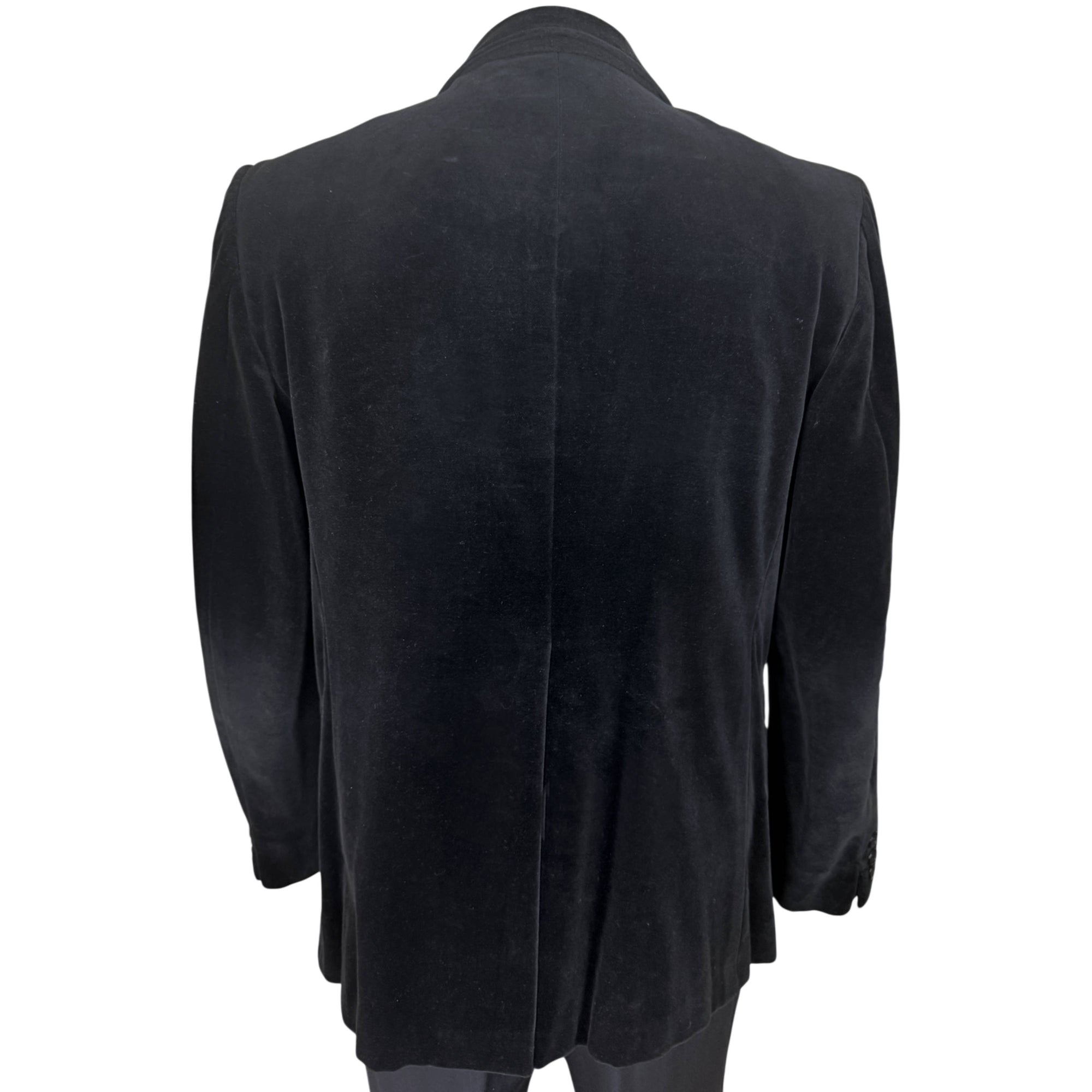 Vintage 1970s Black Velvet Jacket Men’s Tailored Blazer Morrie Gold Canada Size 42