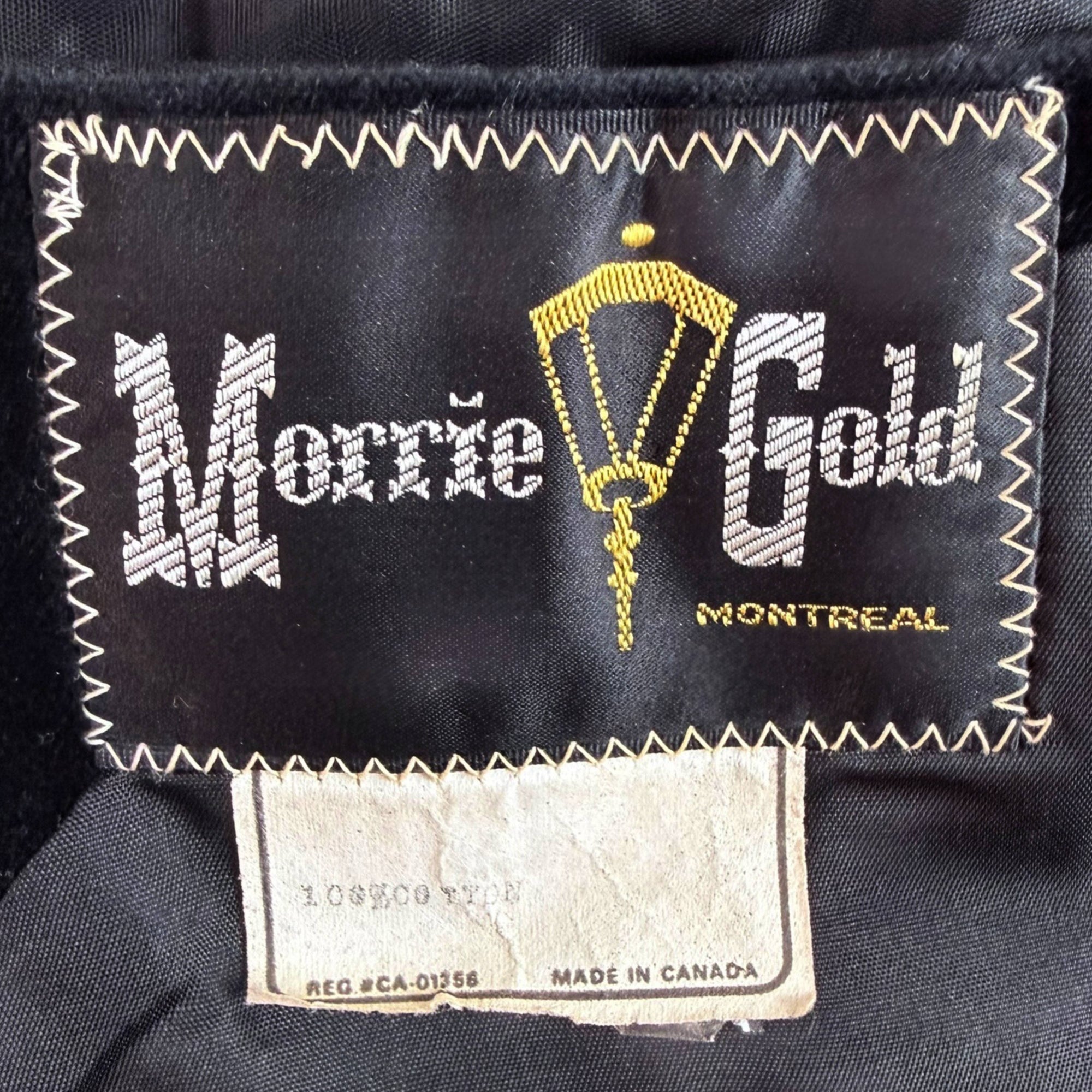 Vintage 1970s Black Velvet Jacket Men’s Tailored Blazer Morrie Gold Canada Size 42