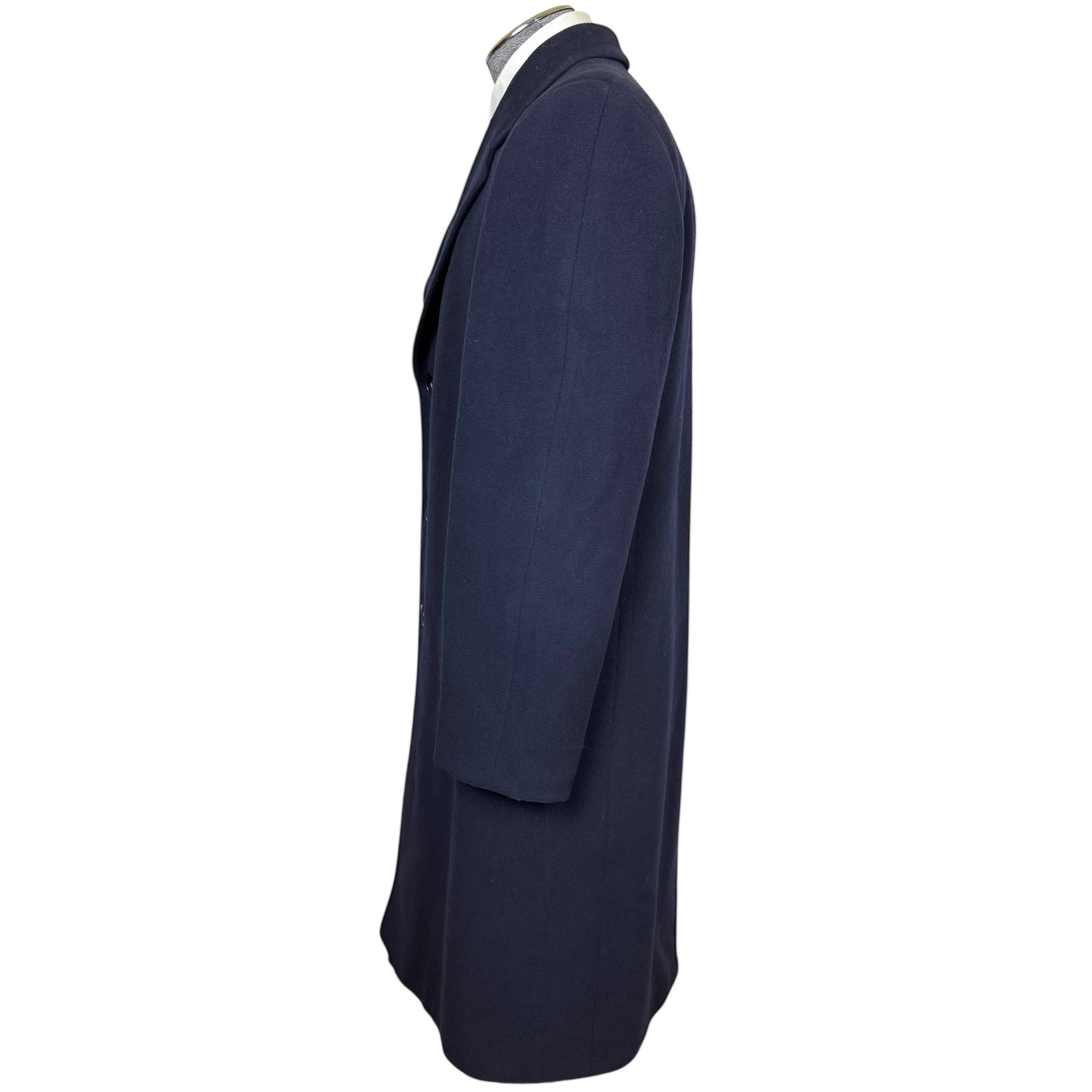 Vintage 1950s Blue Wool Overcoat Mens Size M Morris Clothing