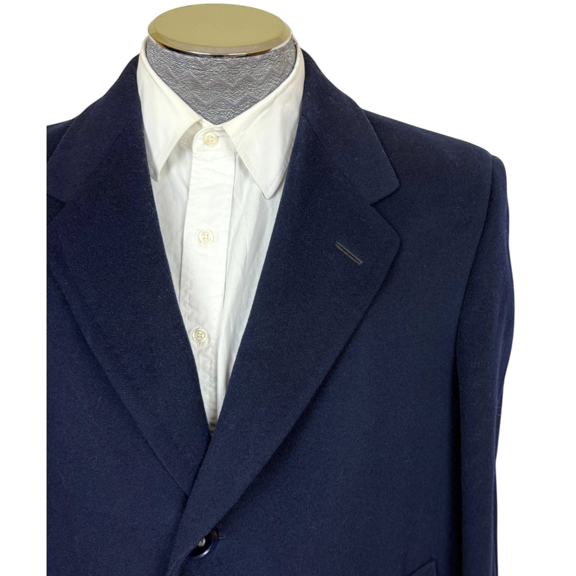 Vintage 1950s Blue Wool Overcoat Mens Size M Morris Clothing