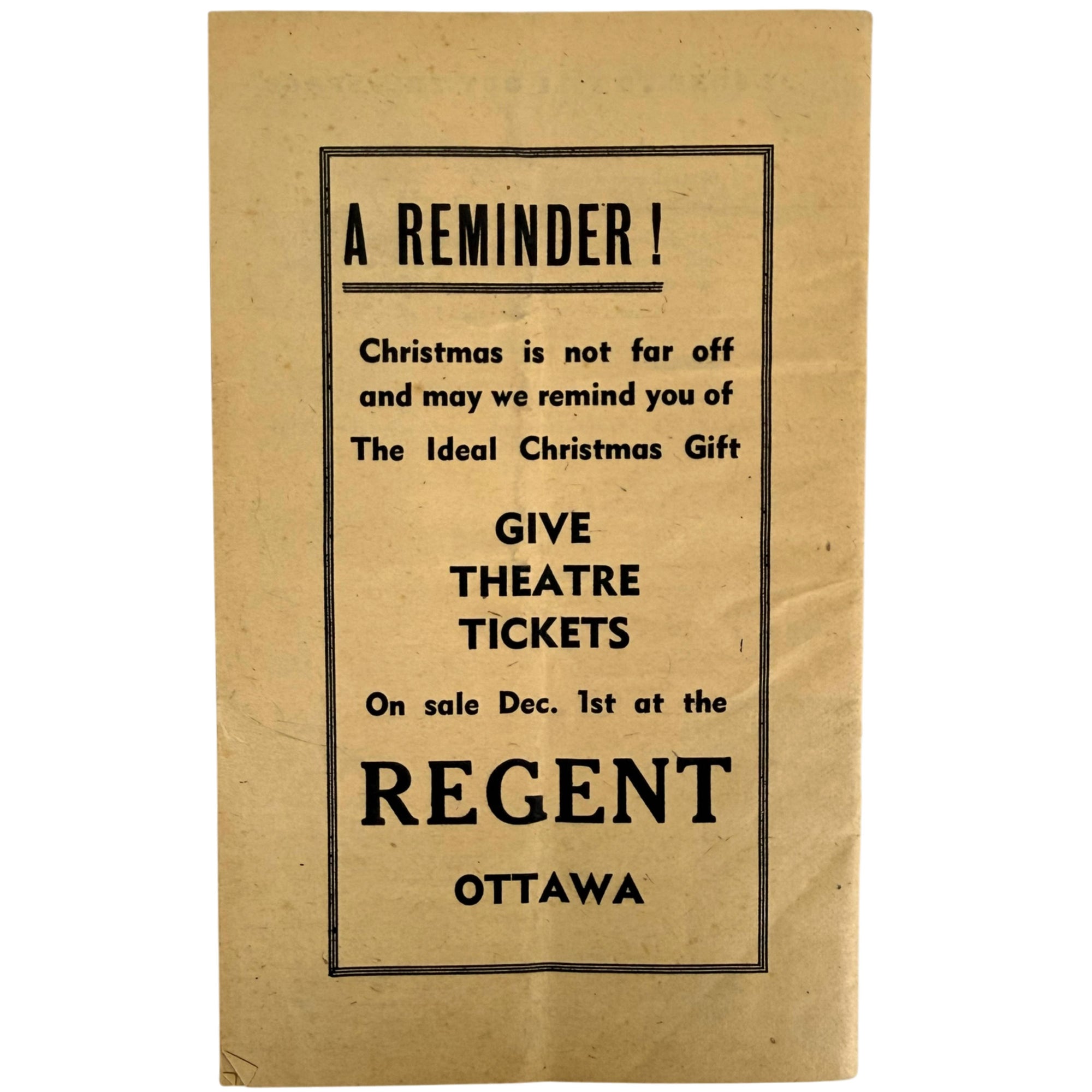 Regent Theatre Ottawa movie contest booklet