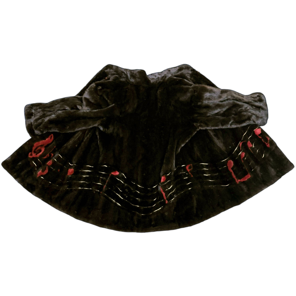 Designer Vintage Mink Coat with Red Dyed Music Notes