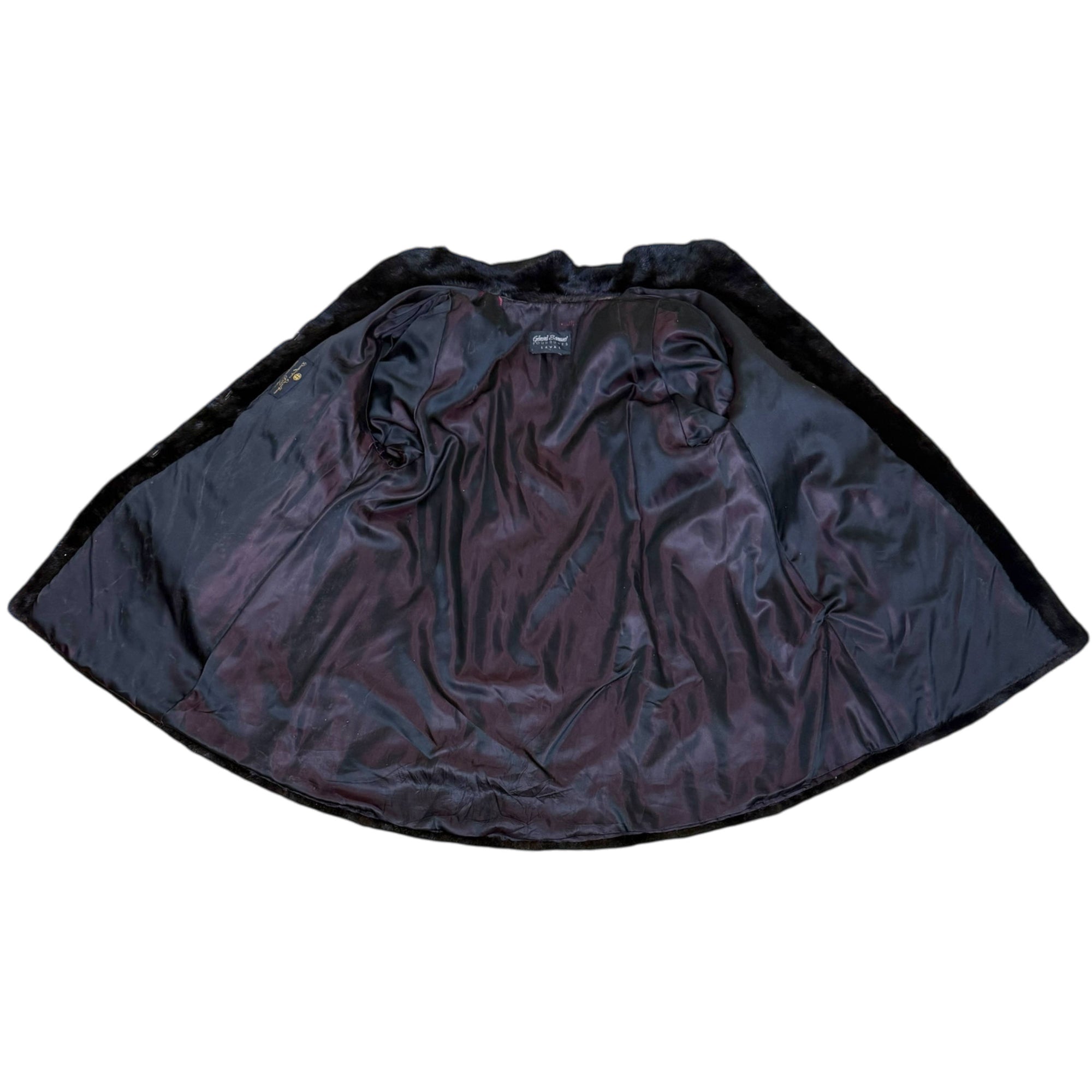 Designer Vintage Mink Coat with Red Dyed Music Notes