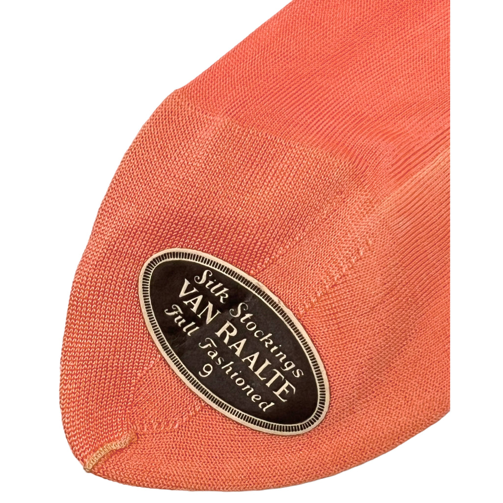 NWT 1920s Silk Stockings Ombre Peach Pink Van Raalte 9