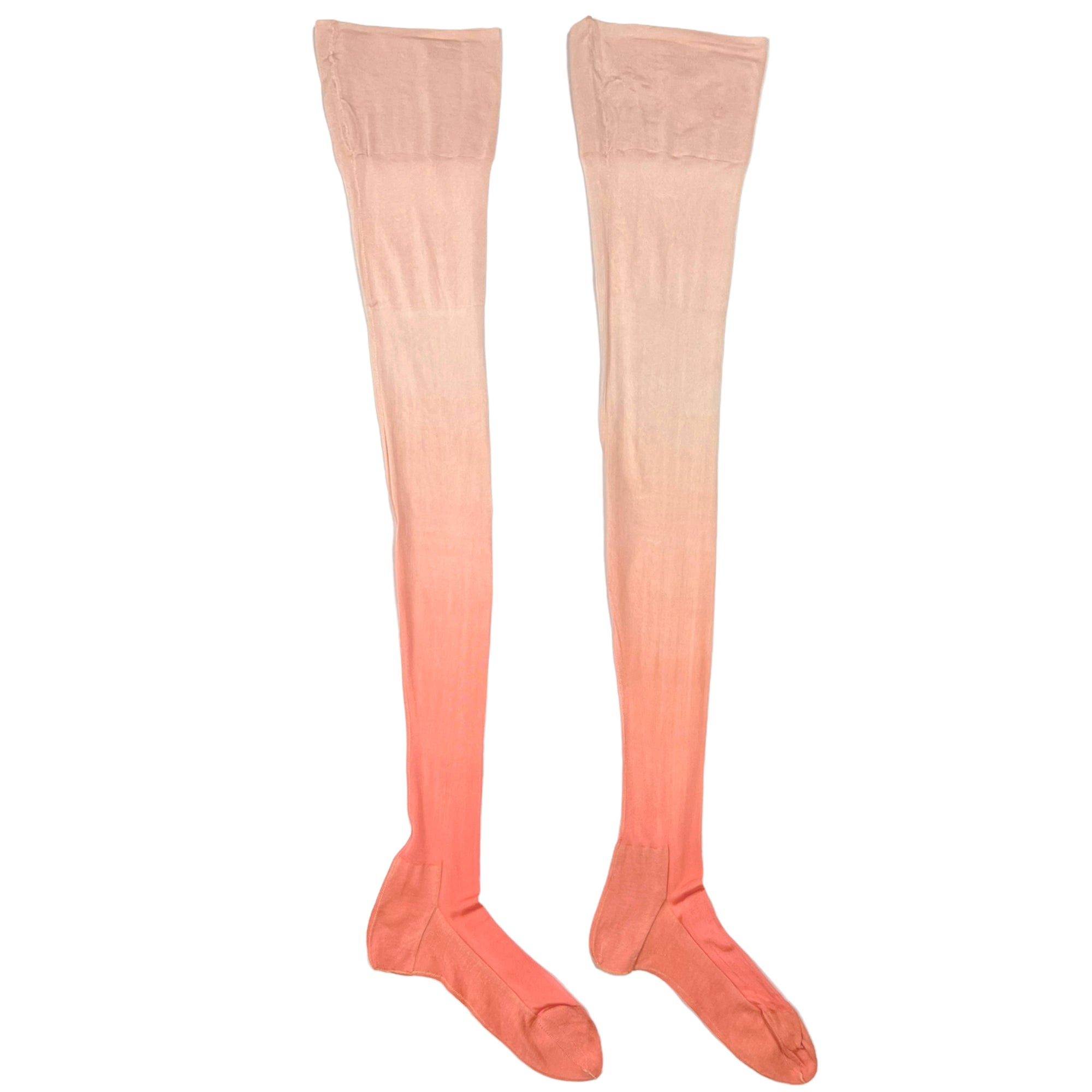 NWT 1920s Silk Stockings Ombre Peach Pink Van Raalte 9