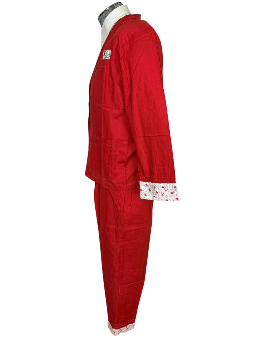 Vintage 1980s New Wave Suit Red Cotton Designers by Cheers