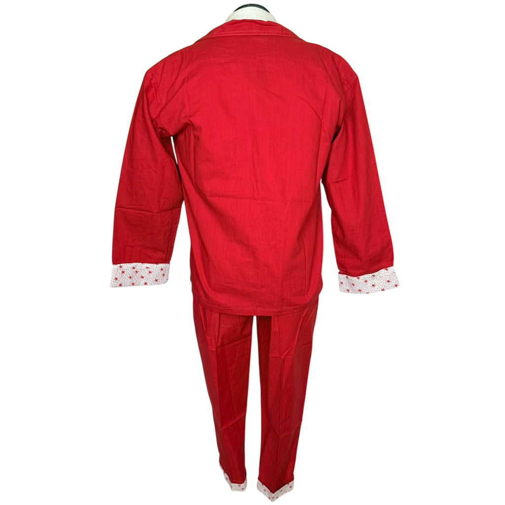 Vintage 1980s New Wave Suit Red Cotton Designers by Cheers
