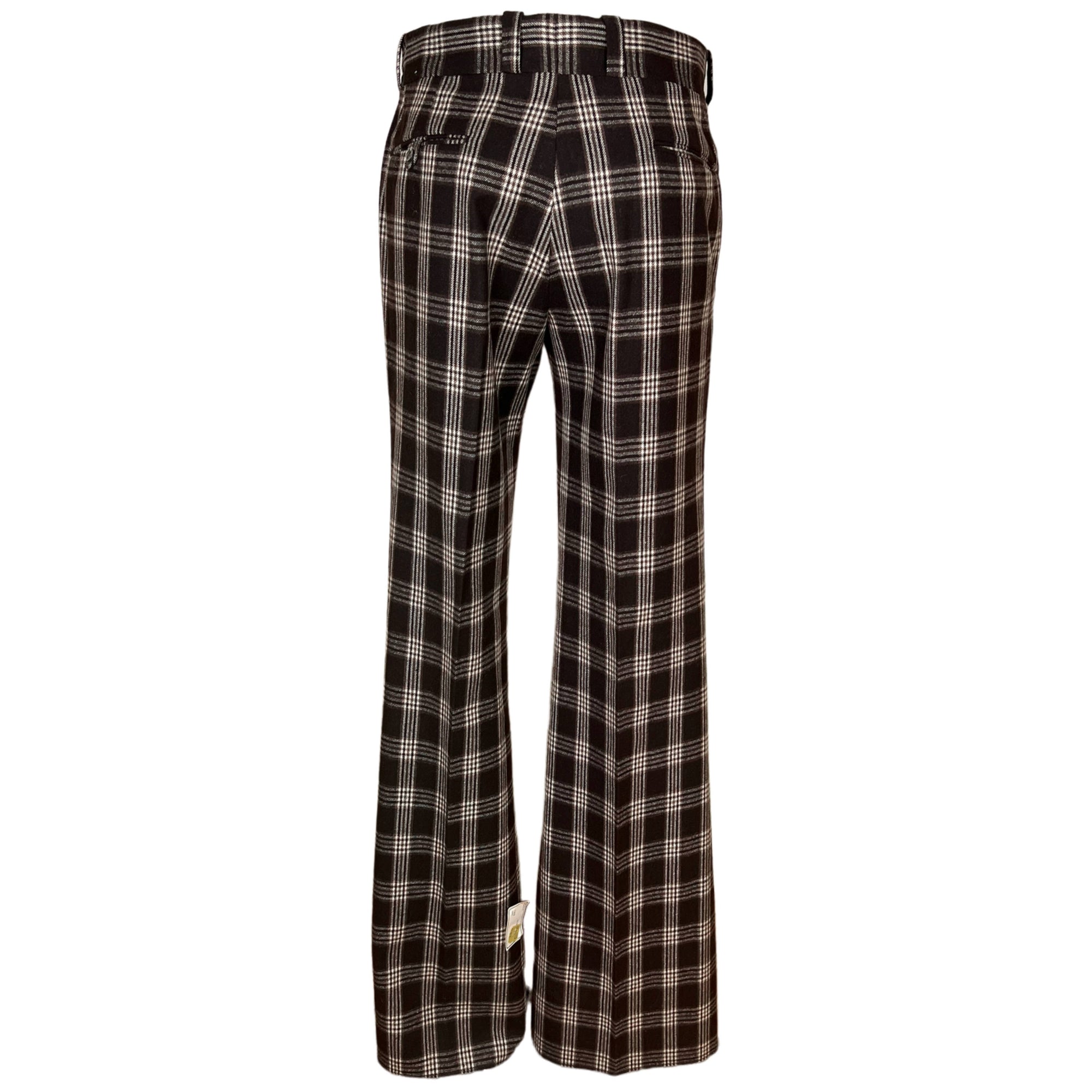 Vintage NWT 1970s Mens Pants Plaid Wool 35” Waist