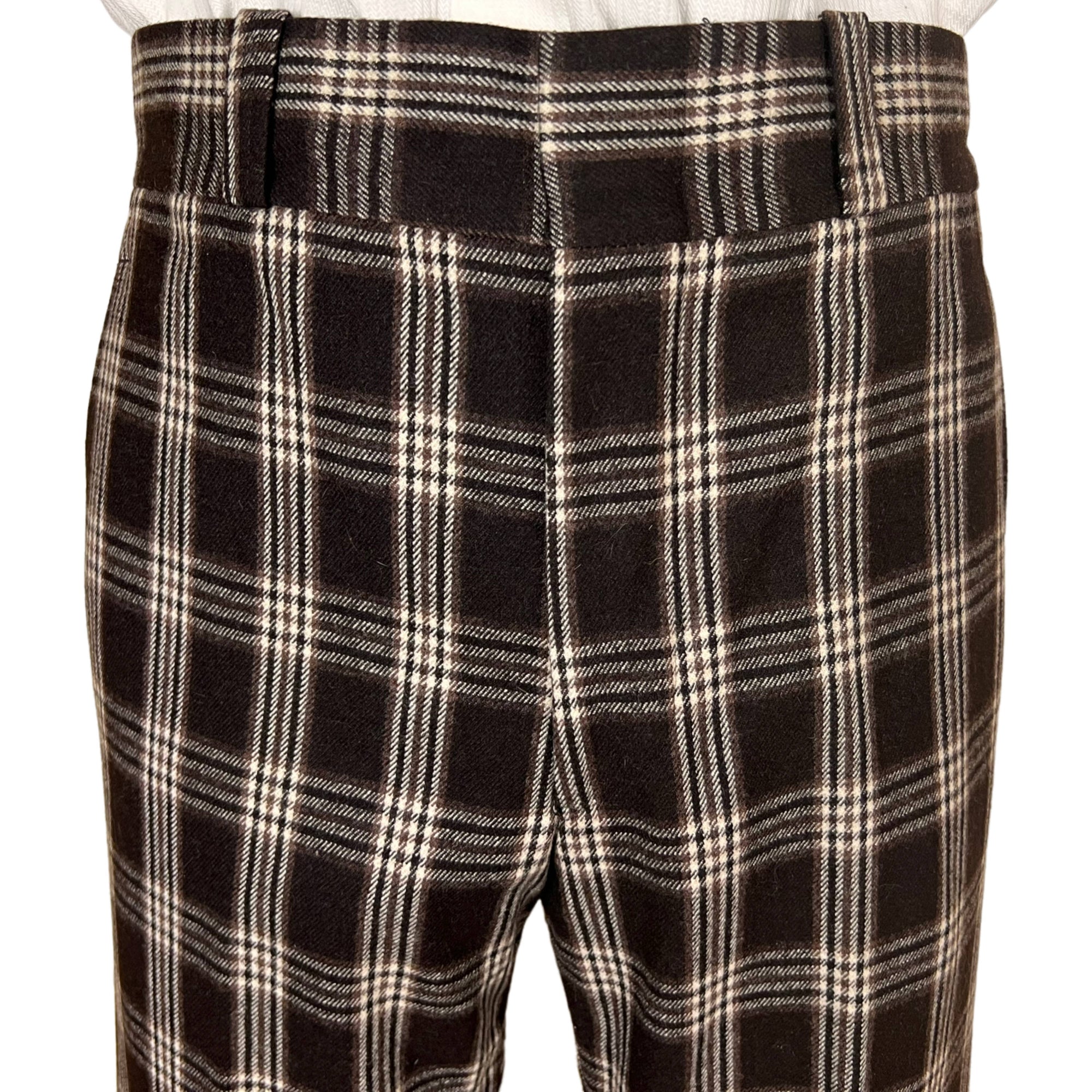 Vintage NWT 1970s Mens Pants Plaid Wool 35” Waist