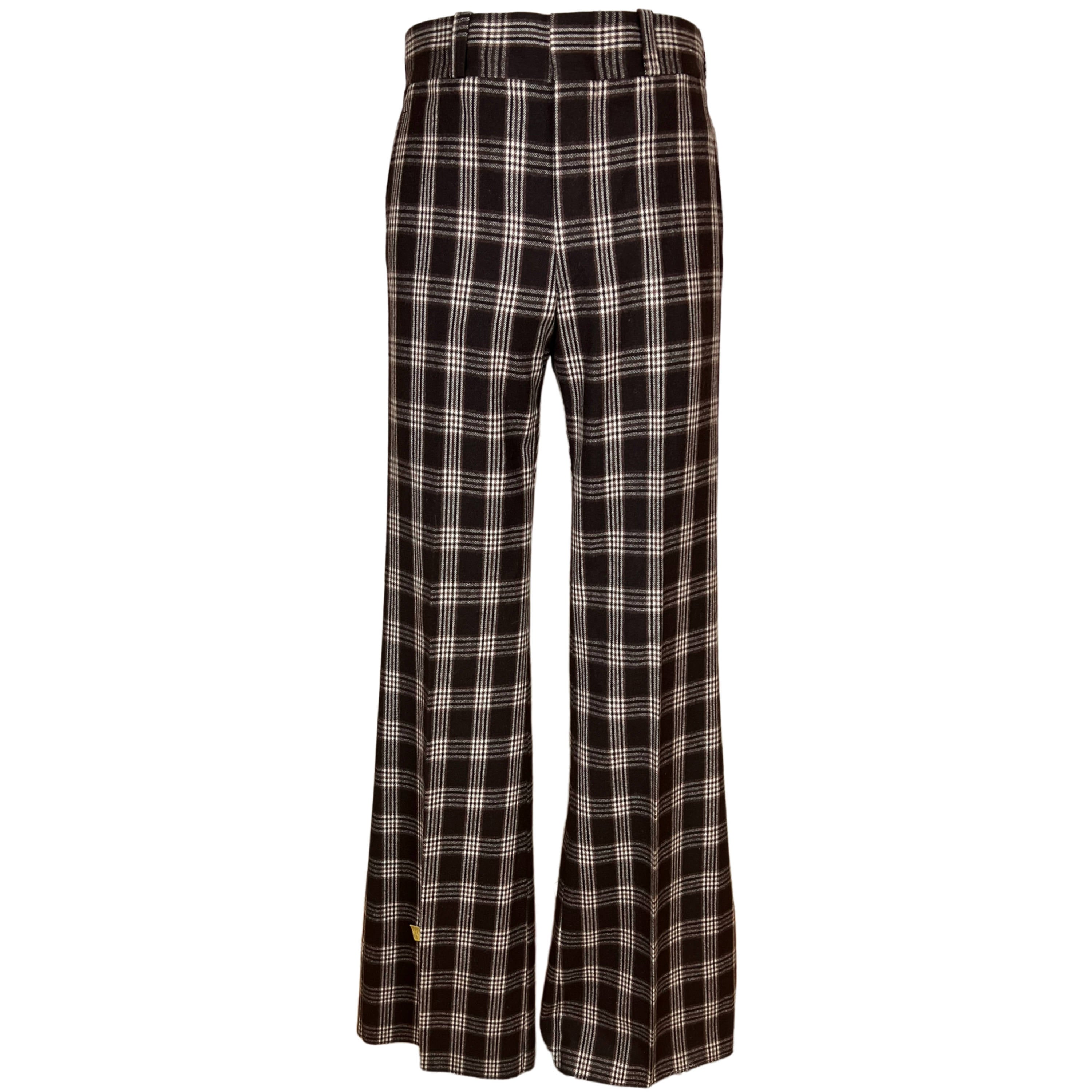 1970's Vintage Checkered Pants Vintage 1970s Plaid Pants Wool