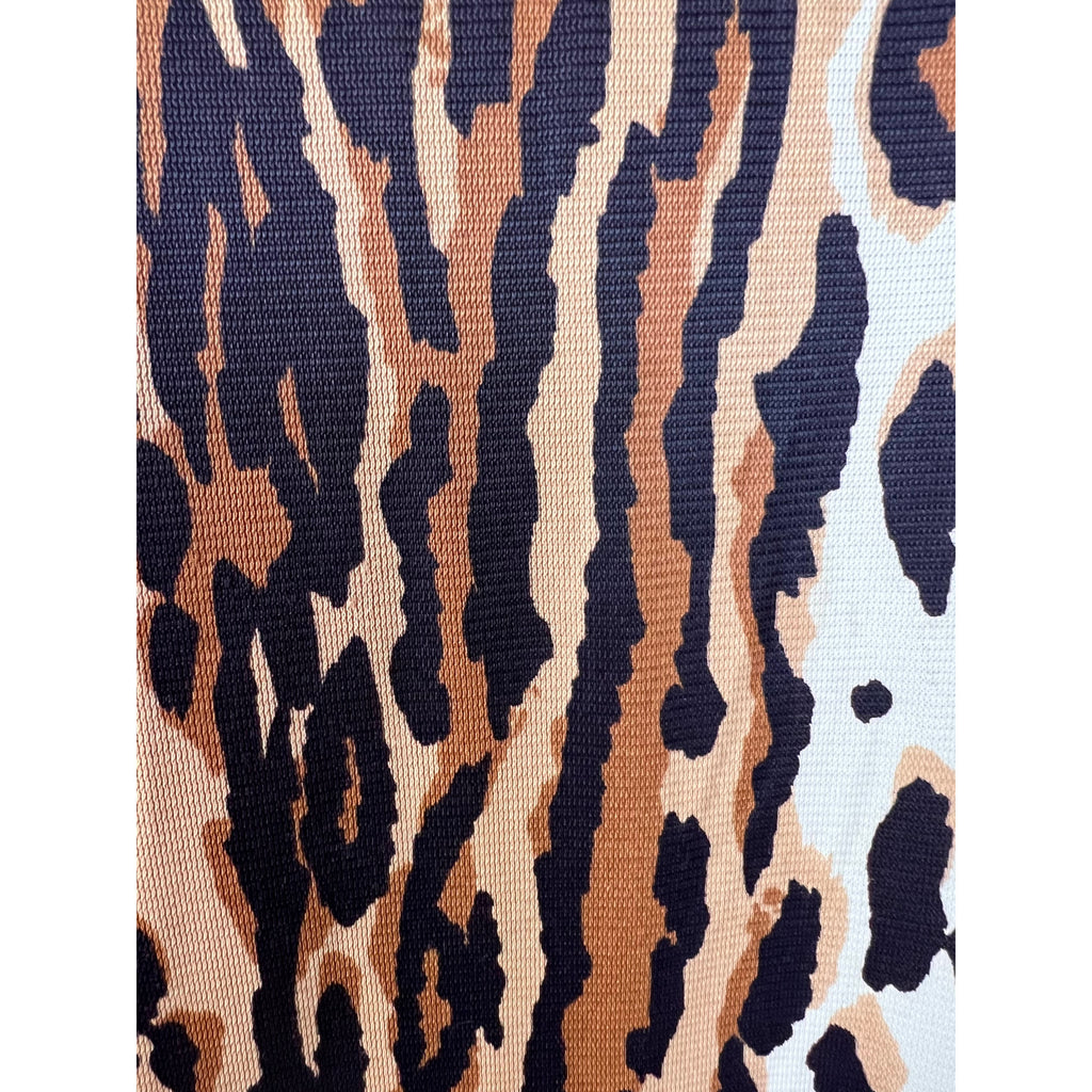 Vintage 1960s Leopard Print Dress Cheongsam Style Size M