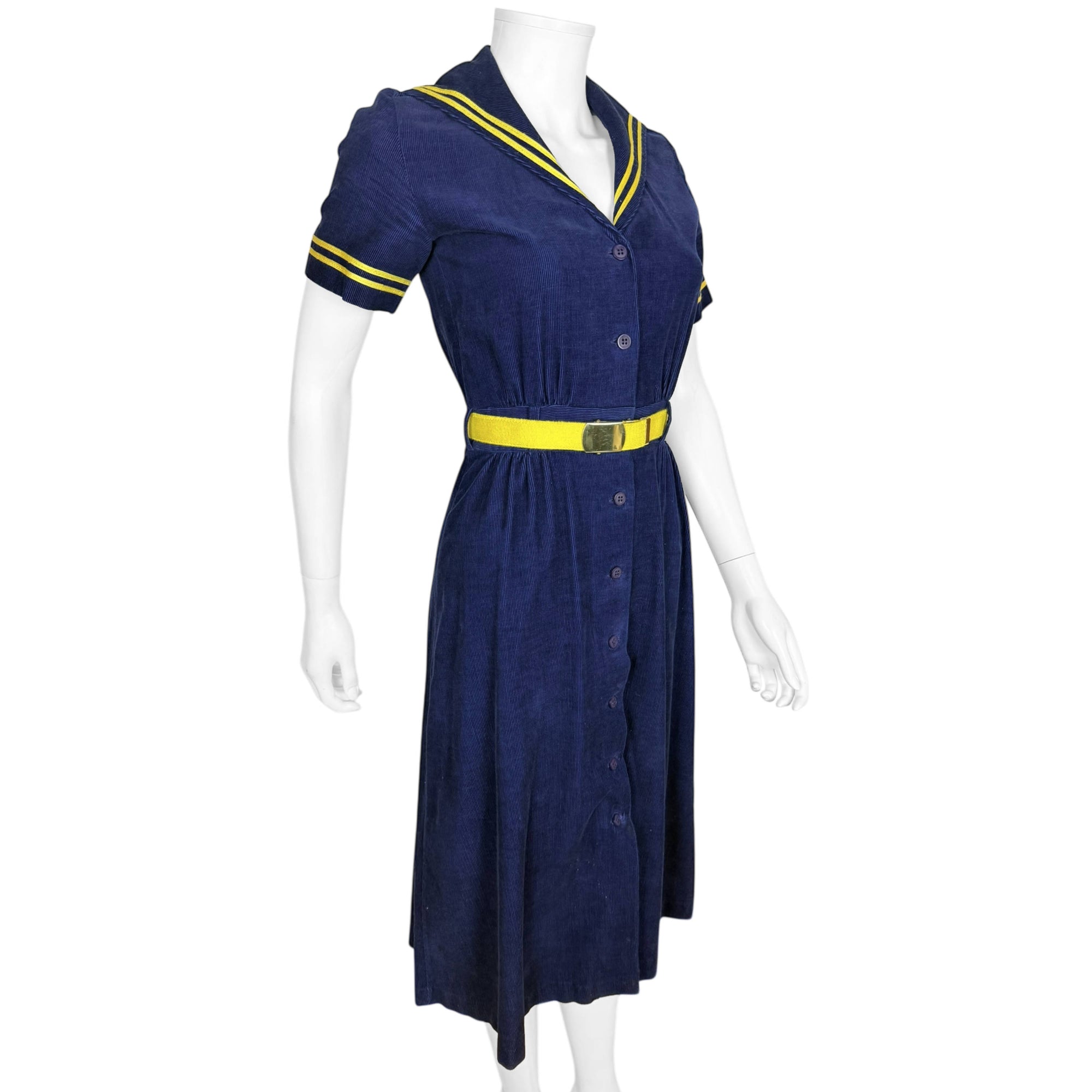 Vintage 1970s Nautical Dress Nathalie Originals Made in Canada Size S