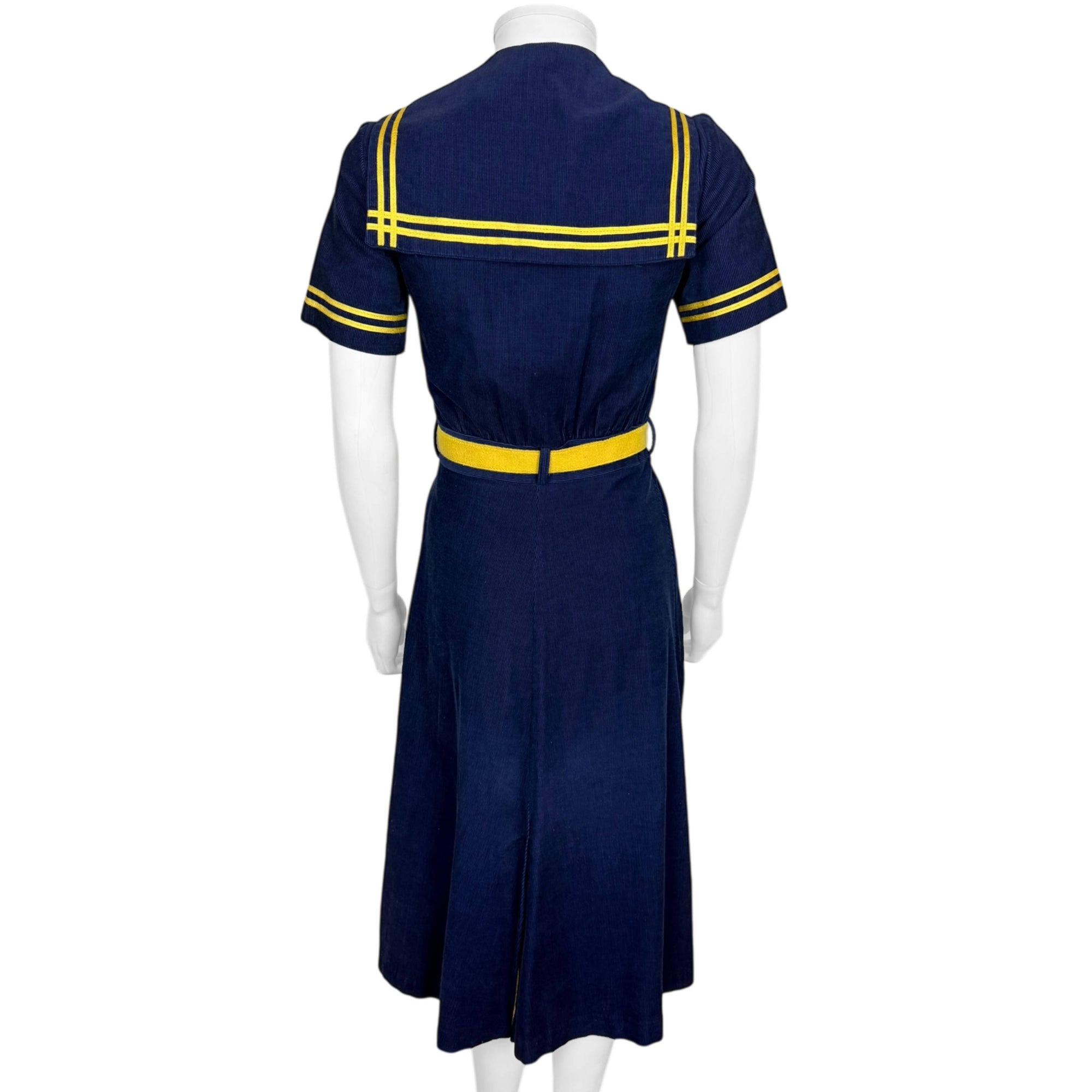 Vintage 1970s Nautical Dress Nathalie Originals Made in Canada Size S