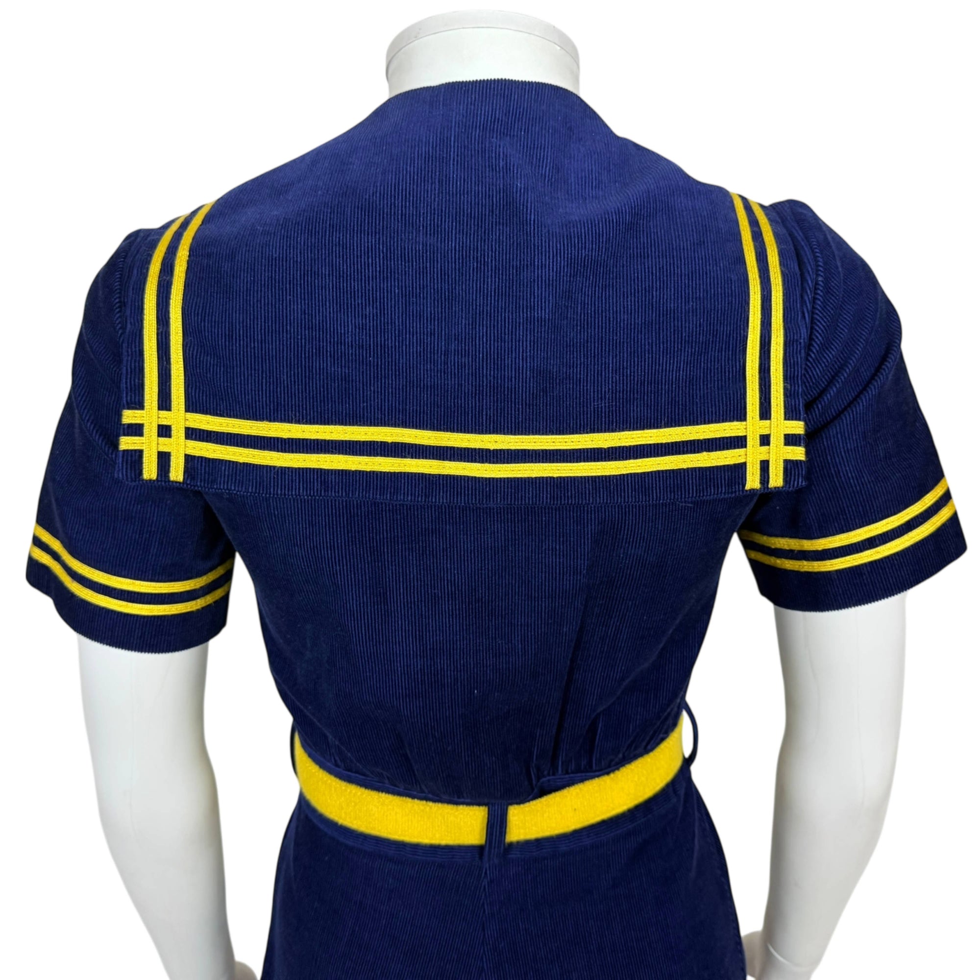 Vintage 1970s Nautical Dress Nathalie Originals Made in Canada Size S