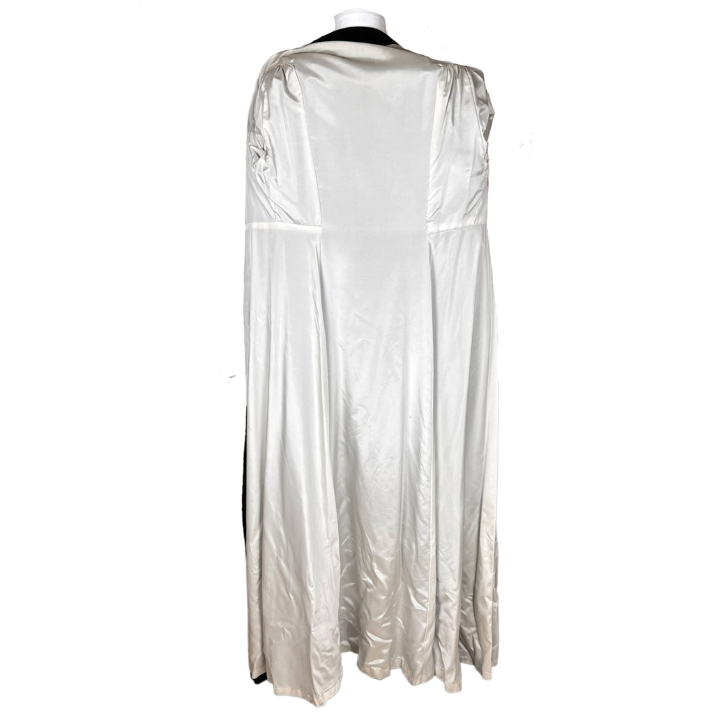 Vintage 1930s Opera Coat Black Silk Velvet Evening Wear M