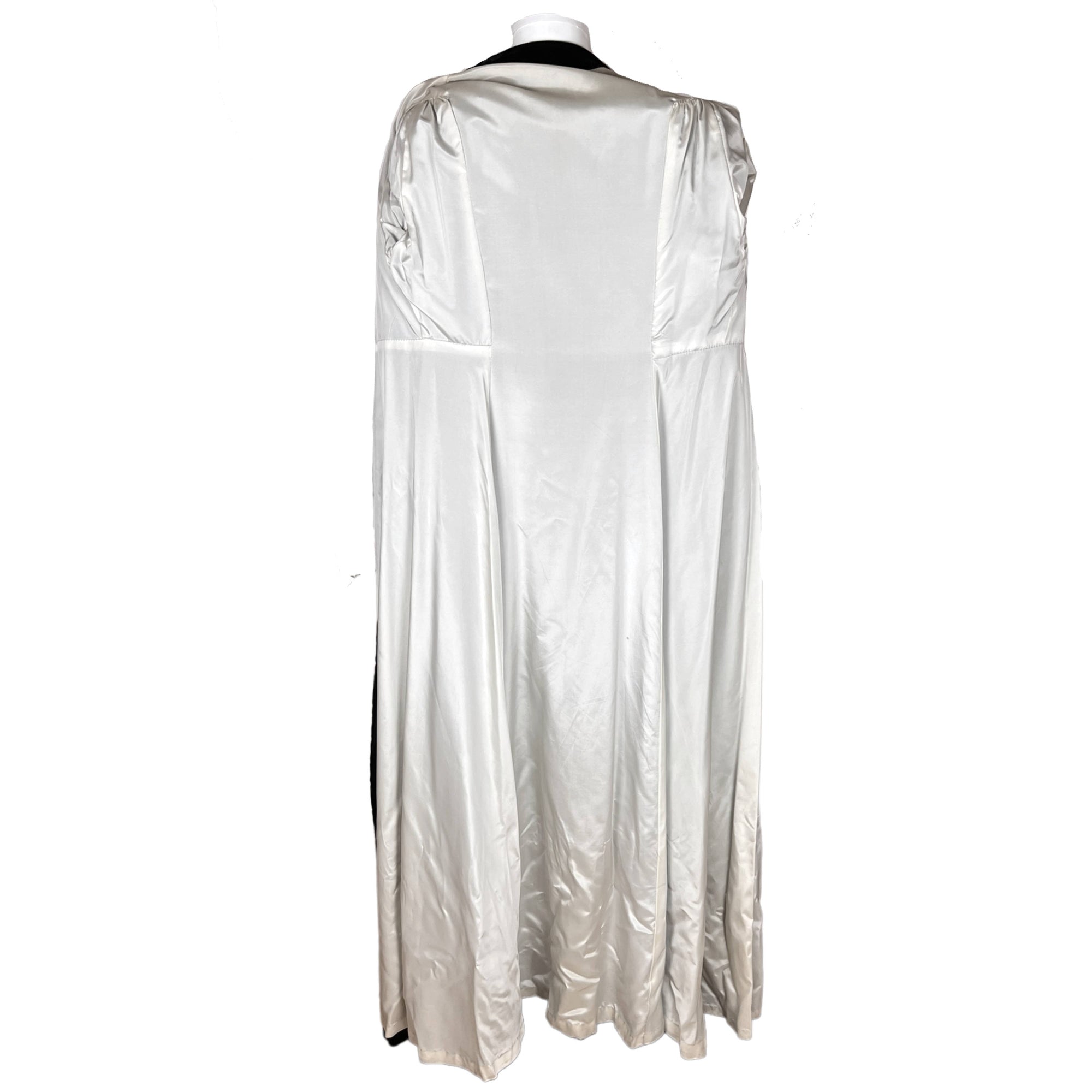 Vintage 1930s Opera Coat Black Silk Velvet Evening Wear M