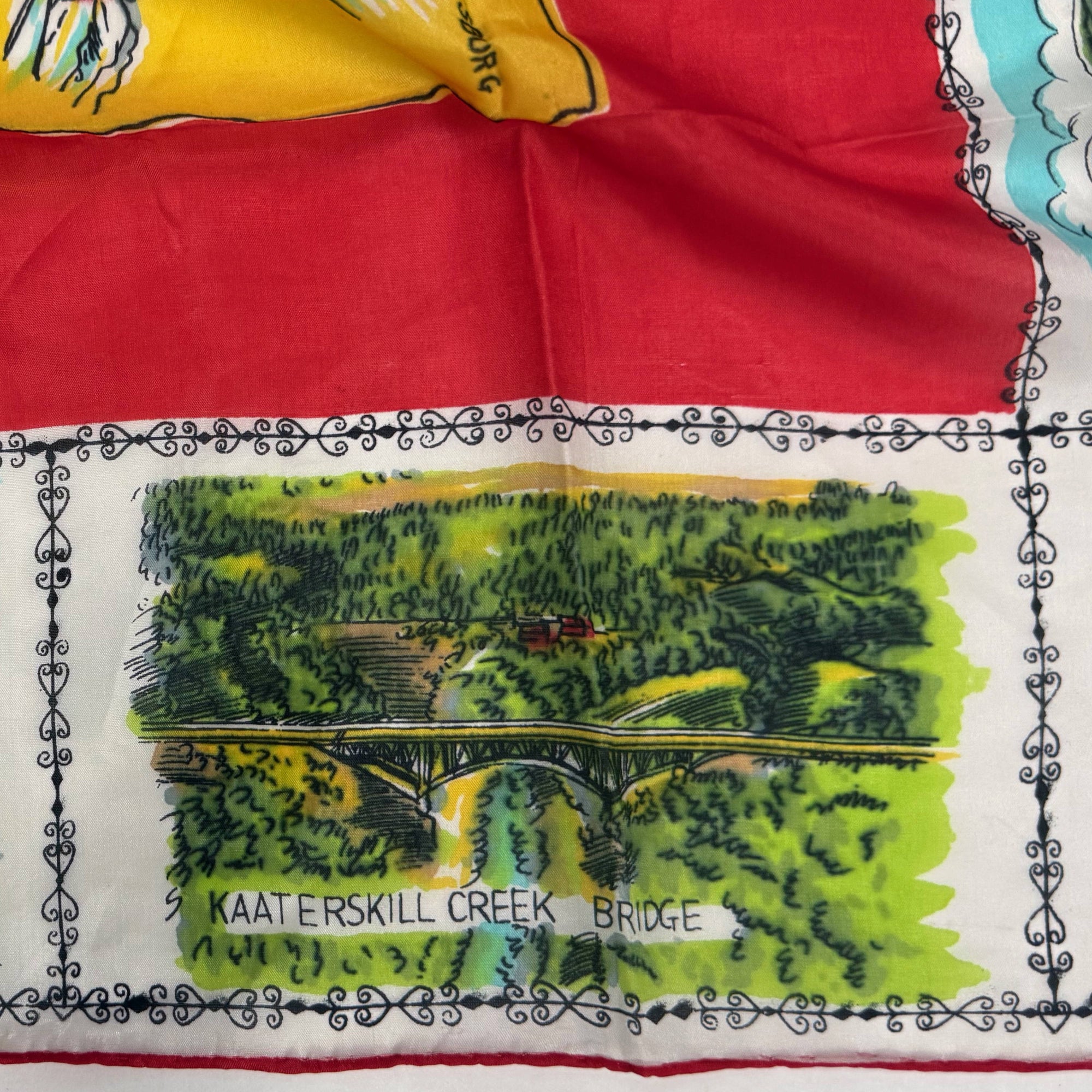 ny thruway scarf border scene kaaterskill creek bridge