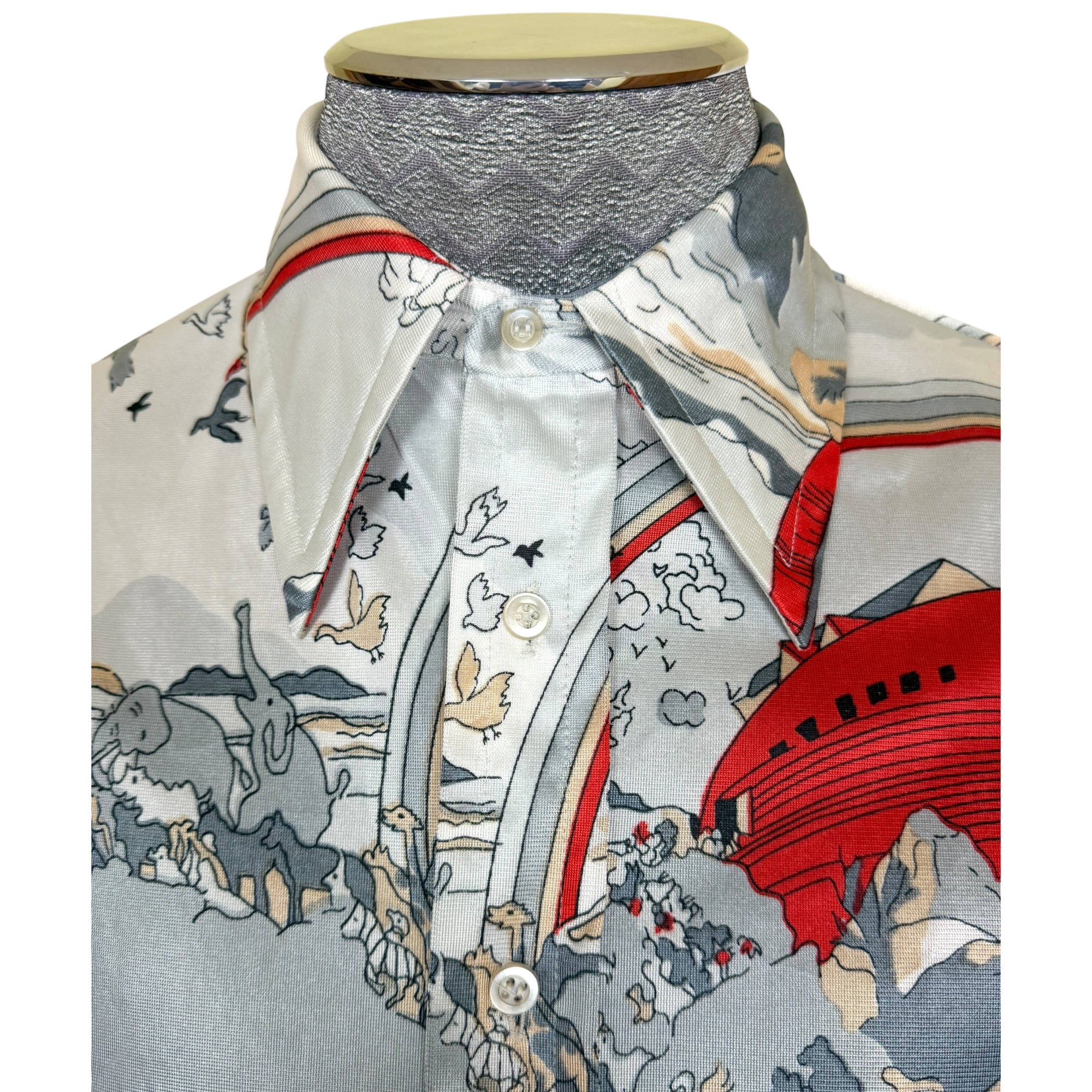 1970s Vintage Disco Shirt Noah’s Ark Novelty Print Size M