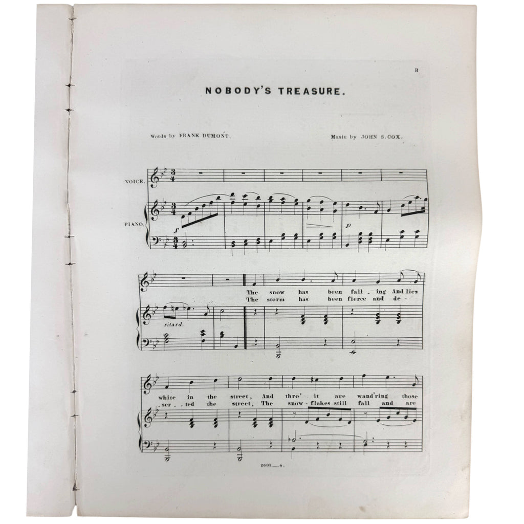 First page of the musical score for Nobody's Treasure