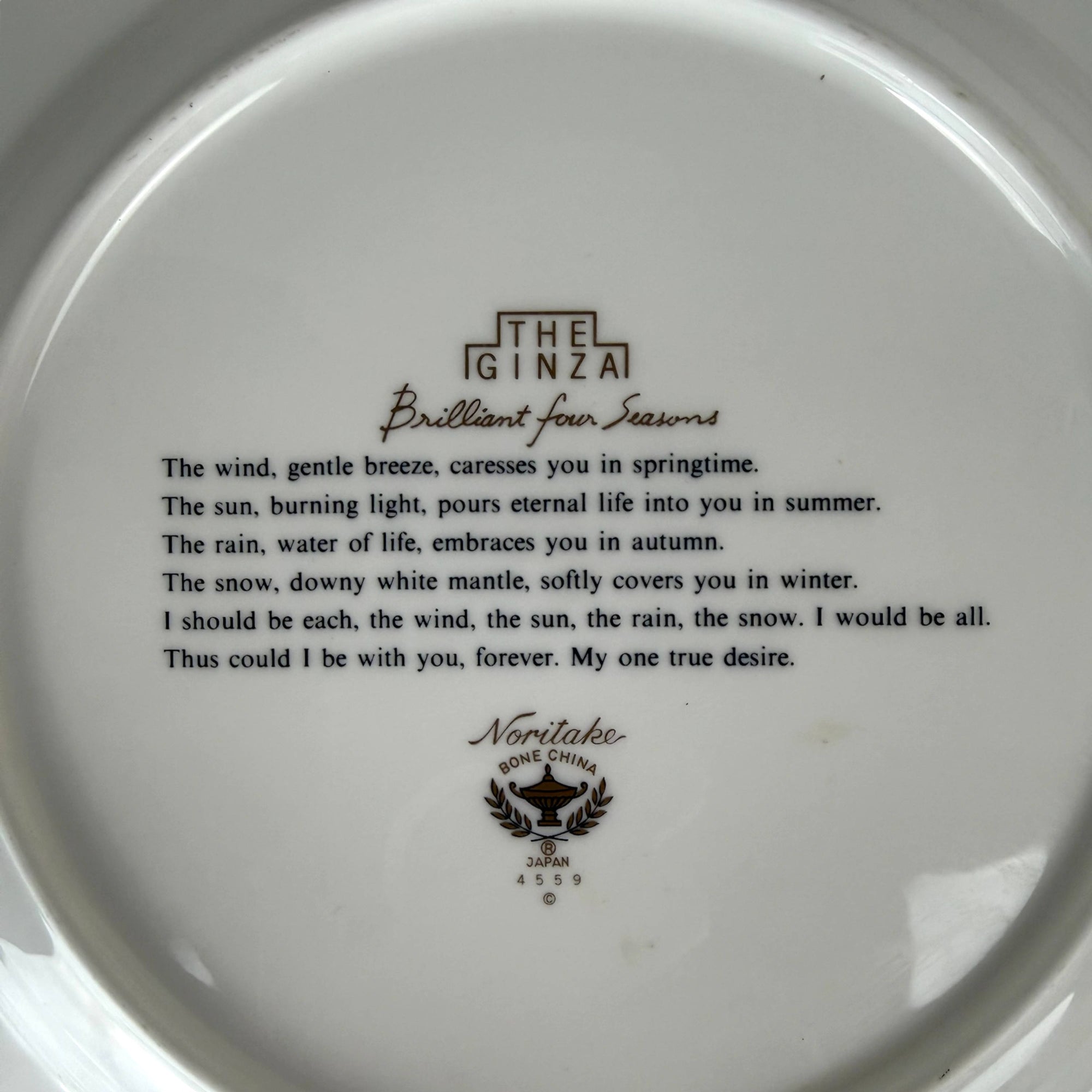 Noritake The Ginza – Brilliant Four Seasons Plate Bone China Japan 10 5/8”