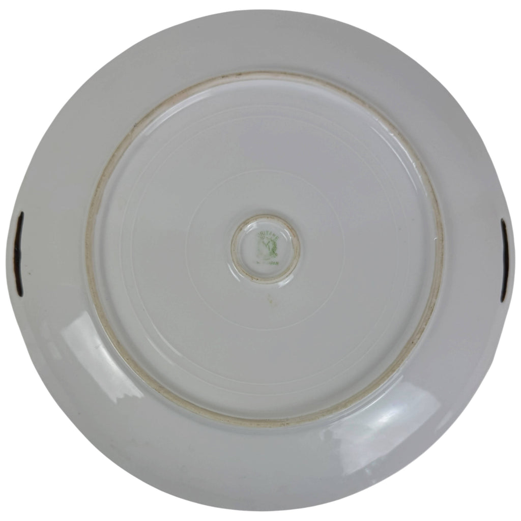 Underside of antique Noritake handled porcelain plate