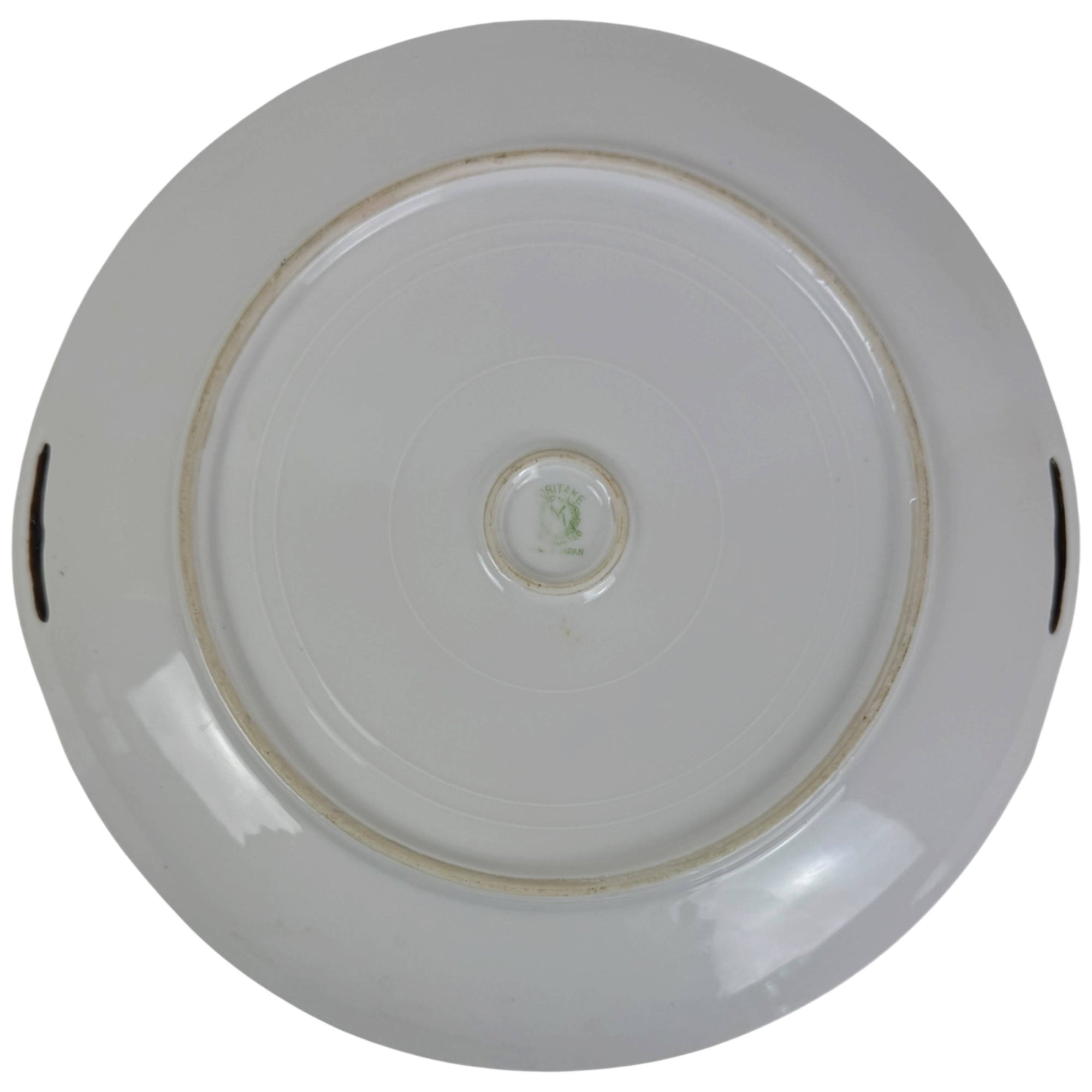 Underside of antique Noritake handled porcelain plate