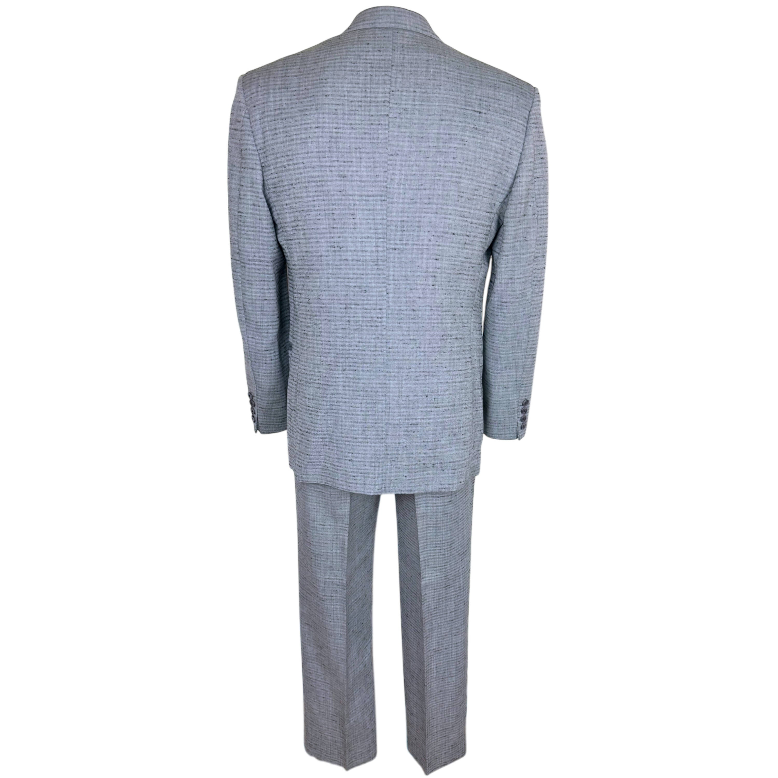 Vintage 1980s Men's Suit Oggi Uomo Grey Wool Blend Size 38