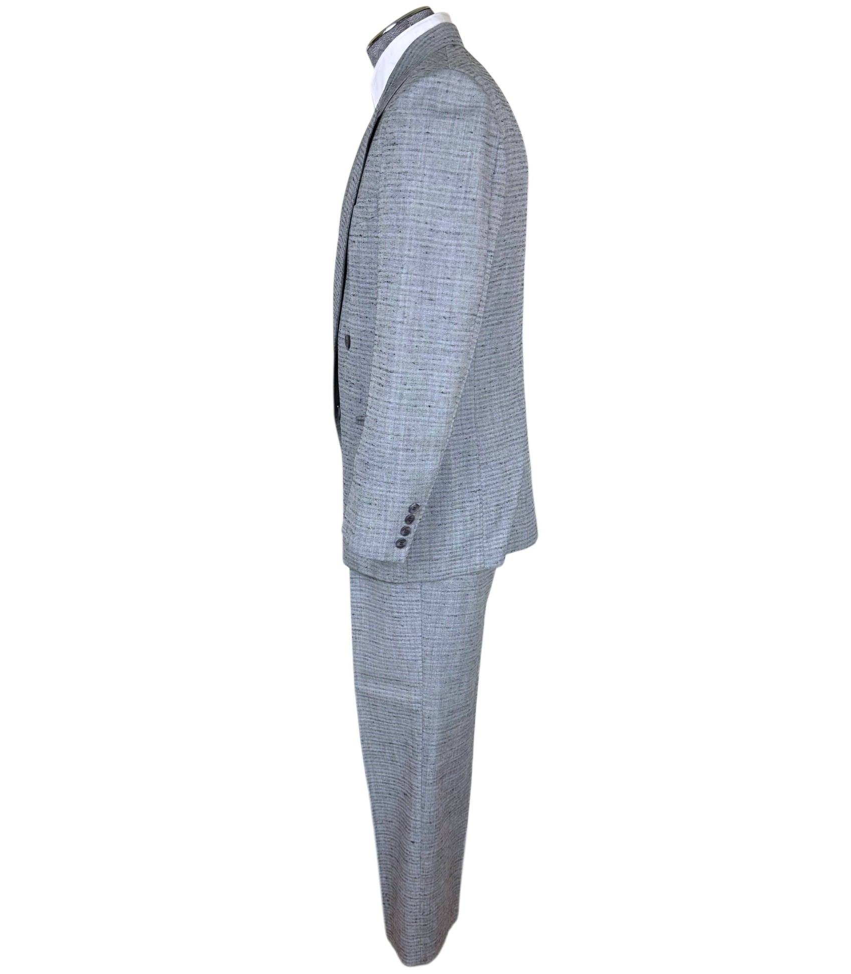 Vintage 1980s Men’s Suit Oggi Uomo Grey Wool Blend Size 38