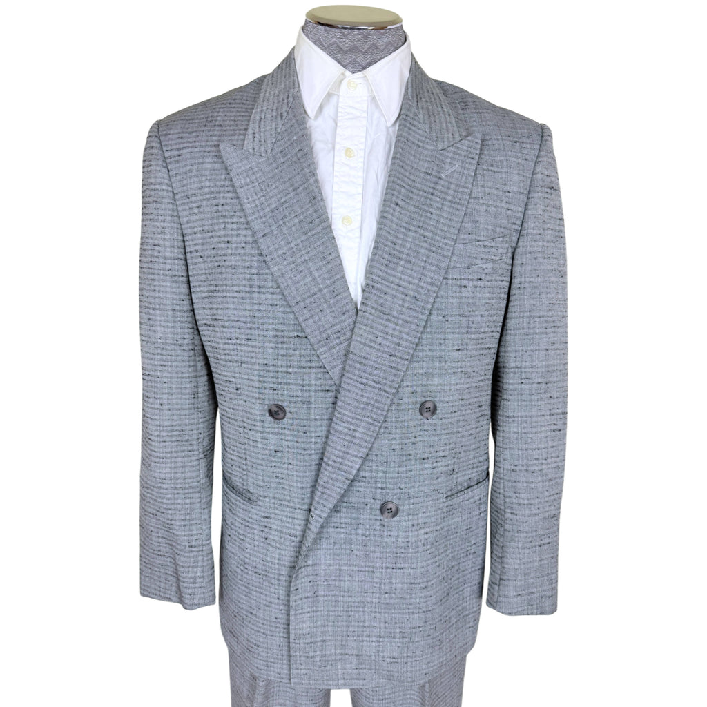 Vintage 1980s Men’s Suit Oggi Uomo Grey Wool Blend Size 38