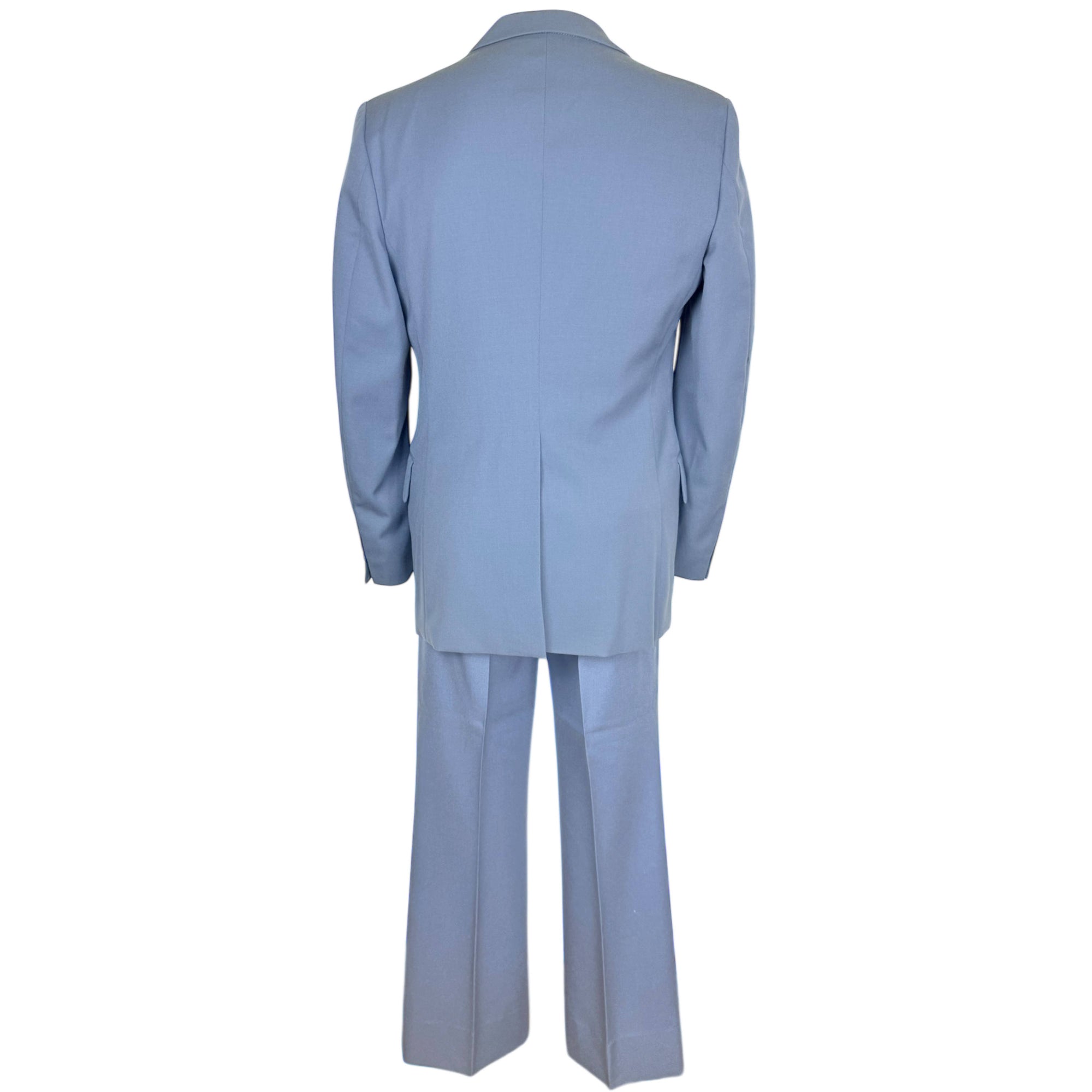 Vintage 1970s Men’s Suit Oleg Cassini Light Blue Wool Sz M