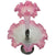 Antique Glass Epergne Pink Opalescent w Ruffled Edge