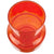 Vintage Empoli Glass Goblet Vase Orange w Clear Stem, Italy