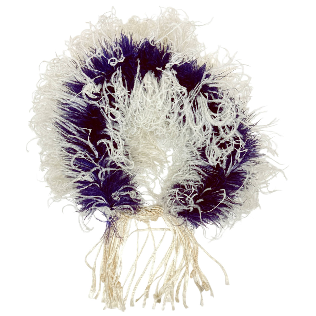 Antique Victorian Boa Purple and White Ostrich Feathers