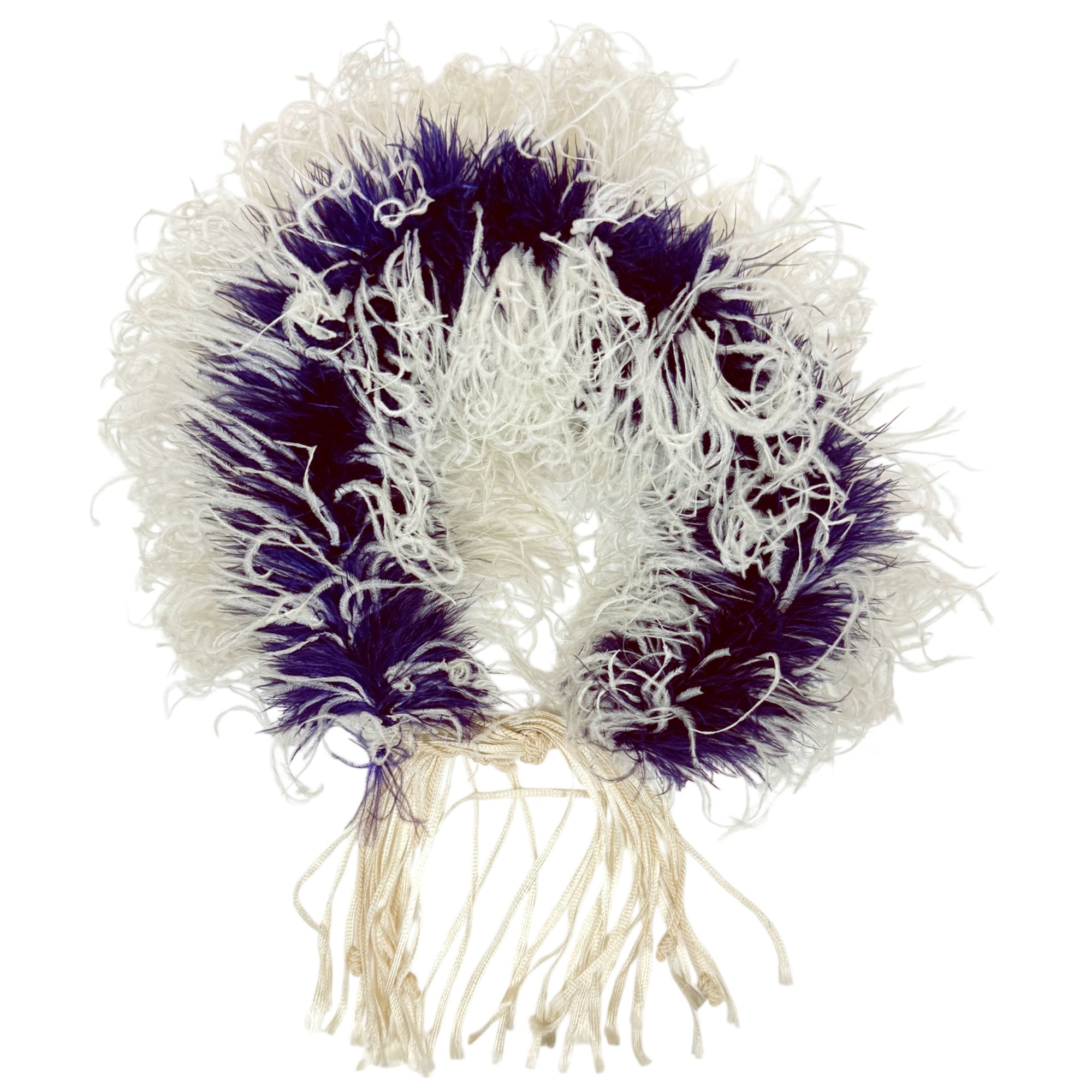Antique Victorian Boa Purple and White Ostrich Feathers