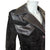 1970s Vintage Suede Leather Coat Chevron Trim Size Small