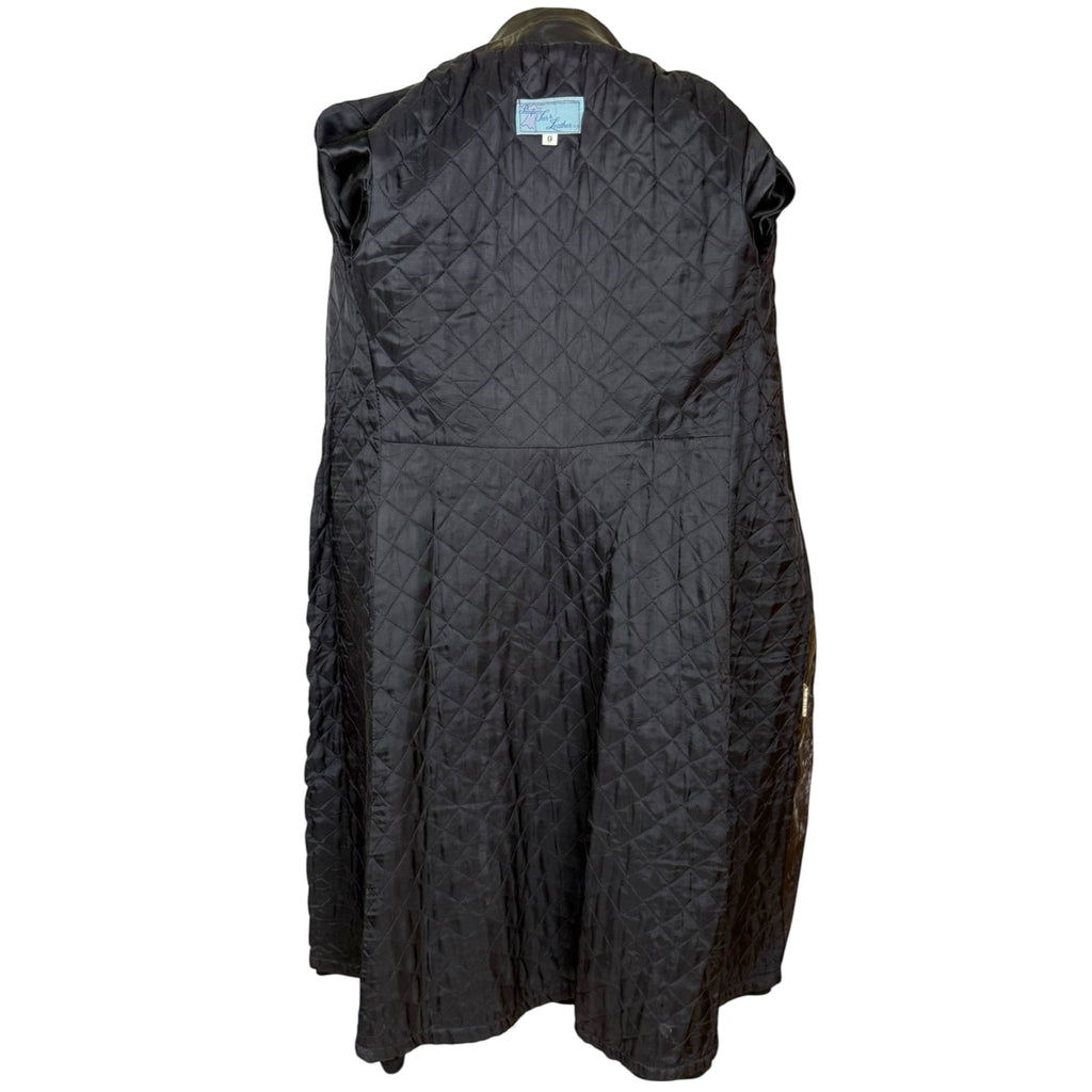 1970s Vintage Suede Leather Coat Chevron Trim Size Small