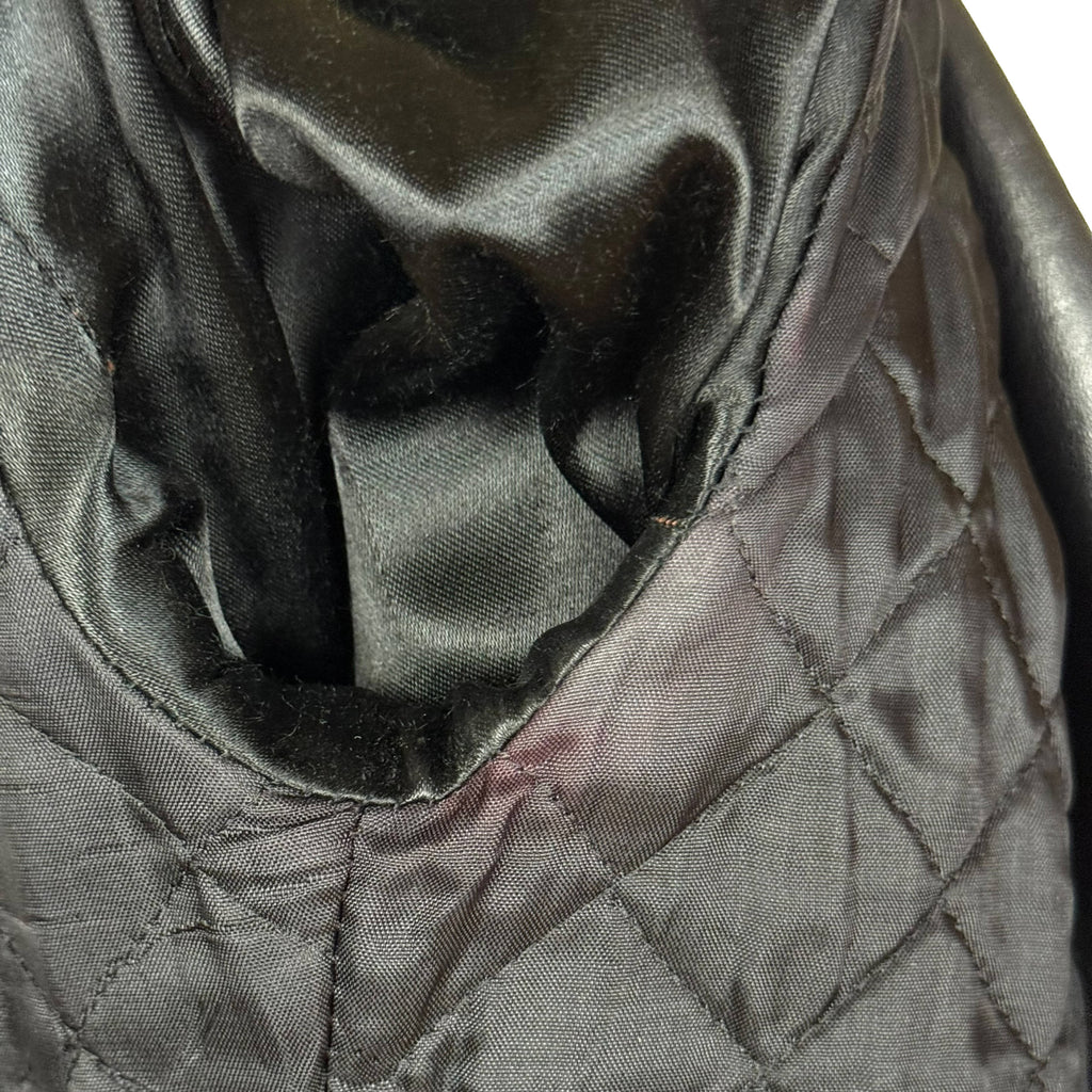 1970s Vintage Suede Leather Coat Chevron Trim Size Small