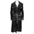 1970s Vintage Suede Leather Coat Chevron Trim Size Small