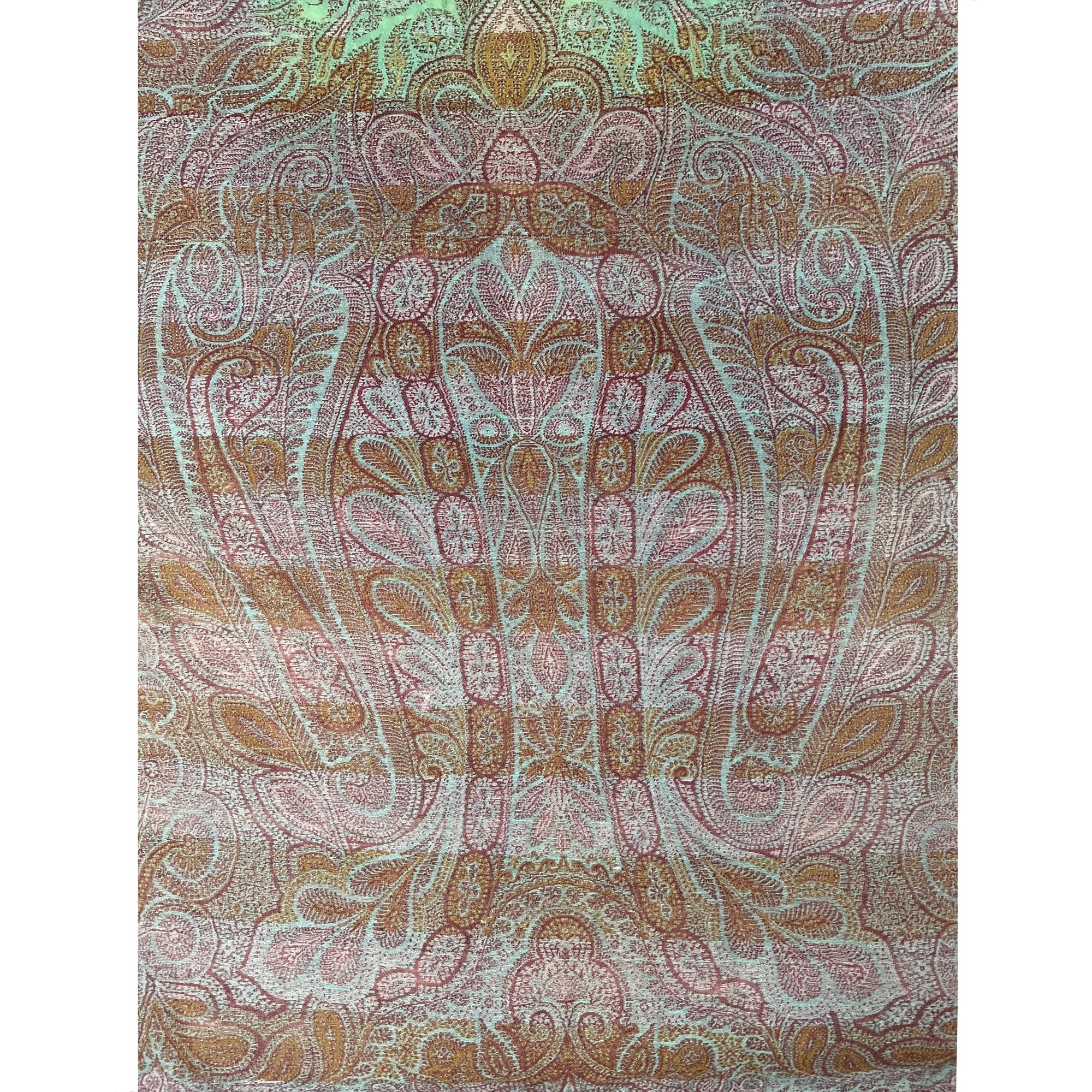Antique Victorian Paisley Shawl Woven Wool Mid 19th Century
