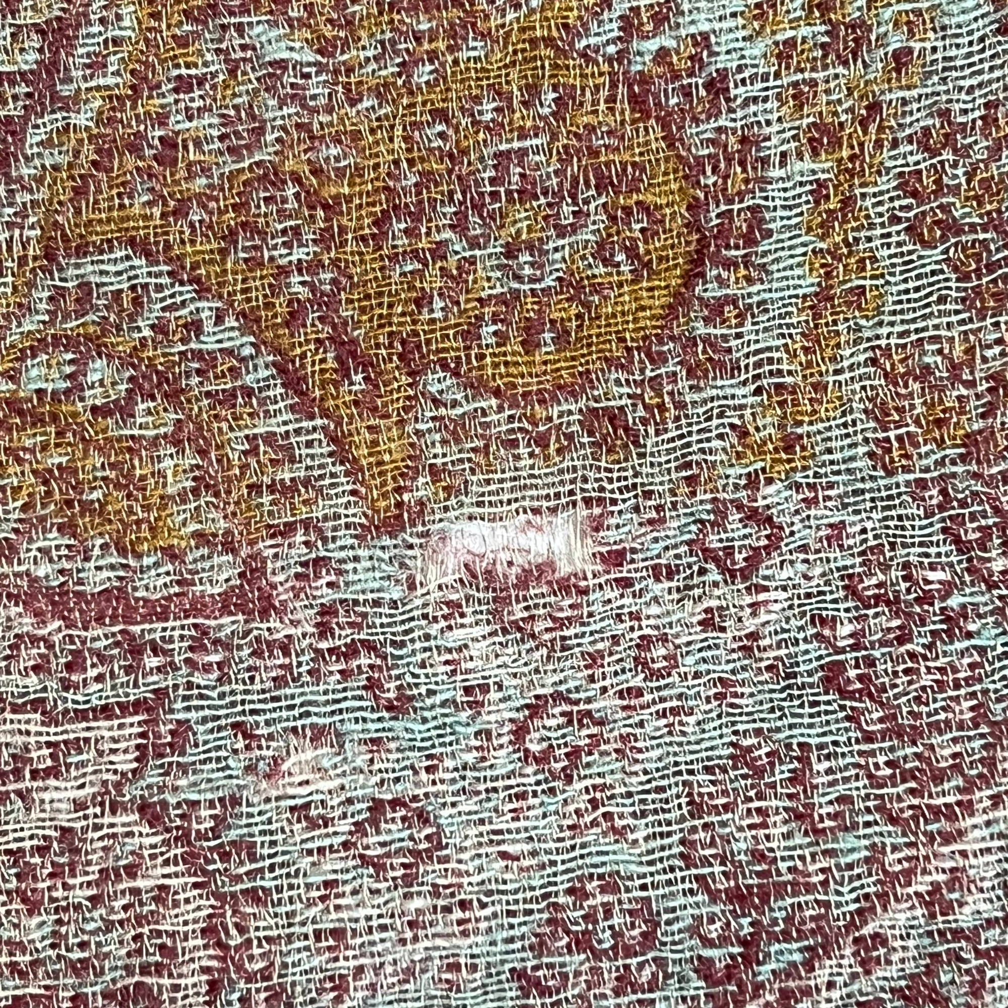 Antique Victorian Paisley Shawl Woven Wool Mid 19th Century