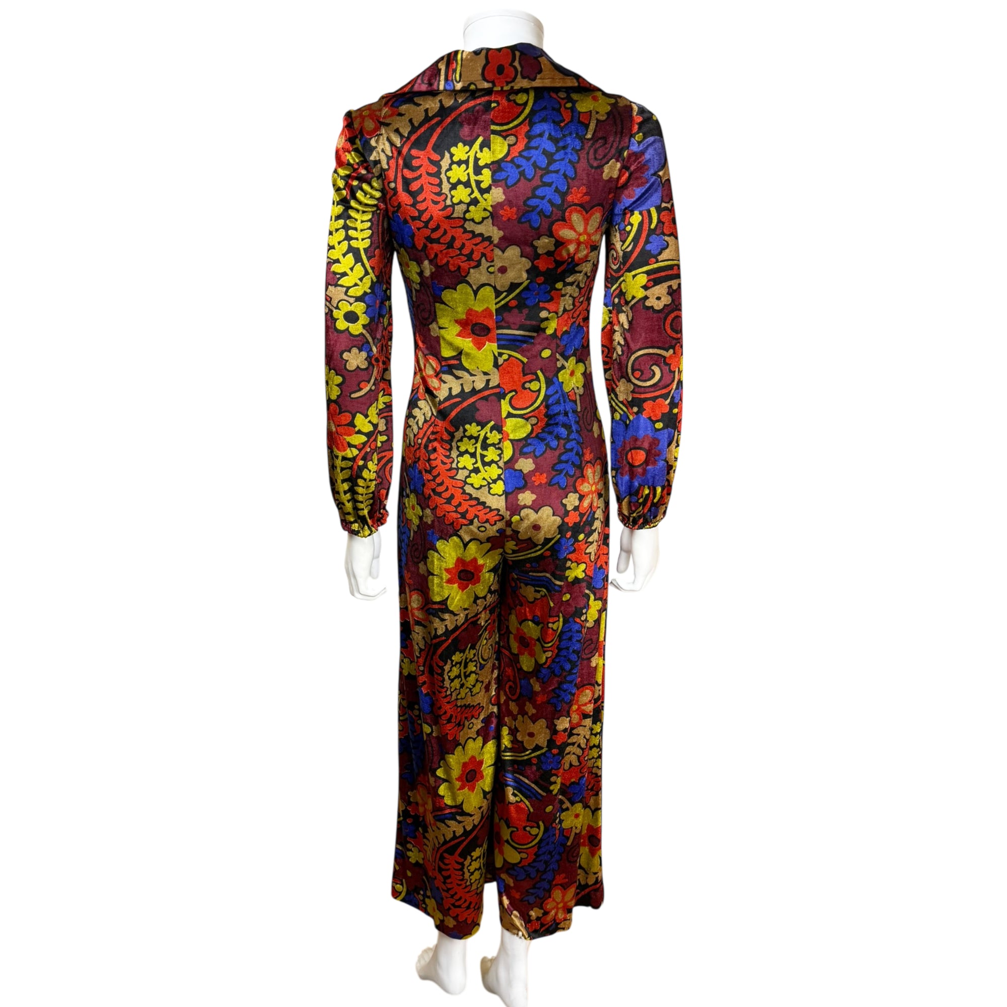 vintage 70s handmade jumpsuit back view fitted silhouette