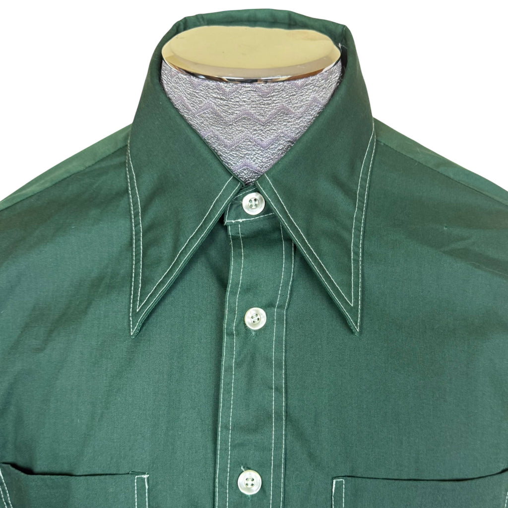 Vintage 1970s Green Shirt Paulo Conti by John Forsyth Size L