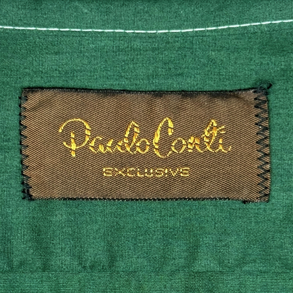 Vintage 1970s Green Shirt Paulo Conti by John Forsyth Size L