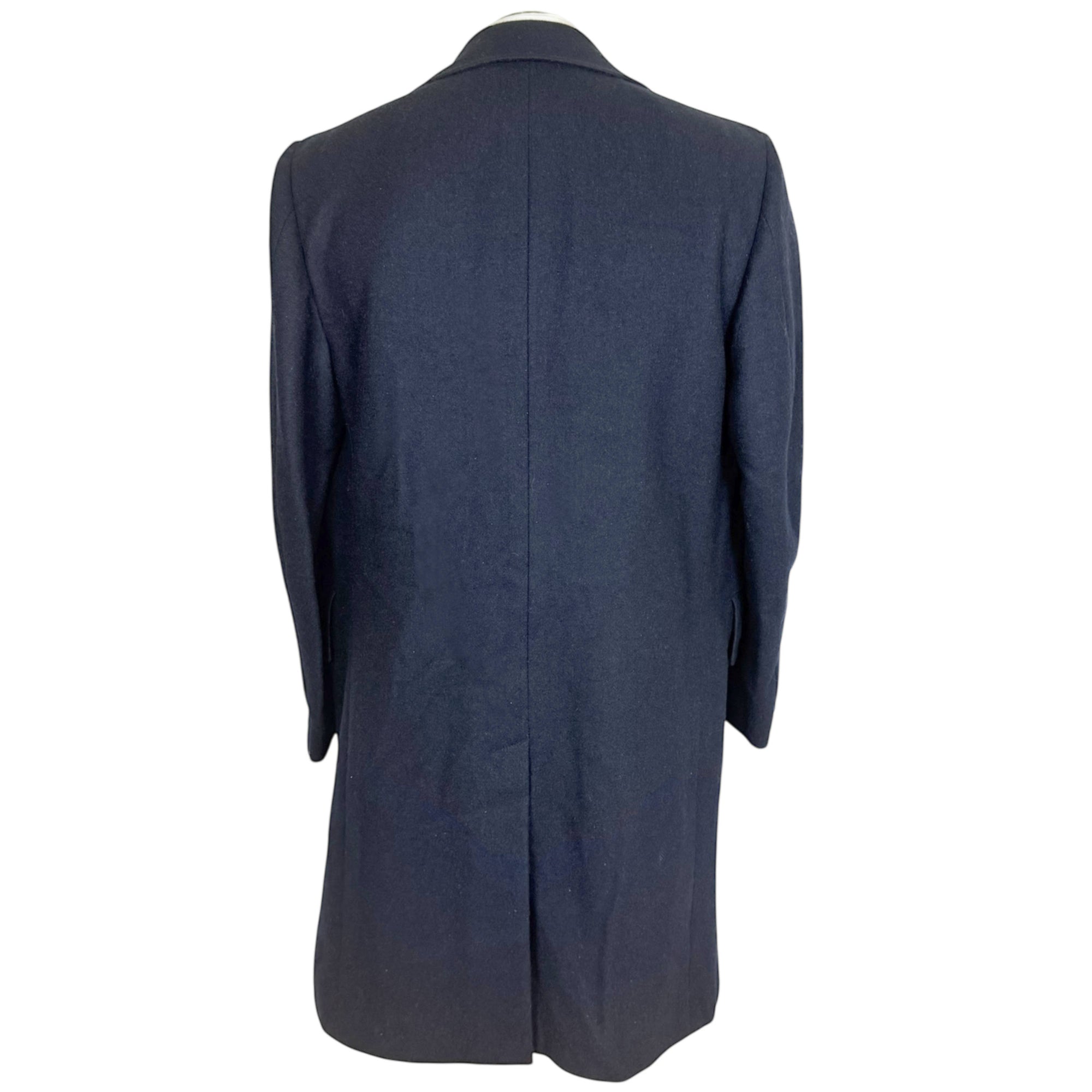 Vintage 1970s Overcoat Navy Blue Wool Mens Size 42