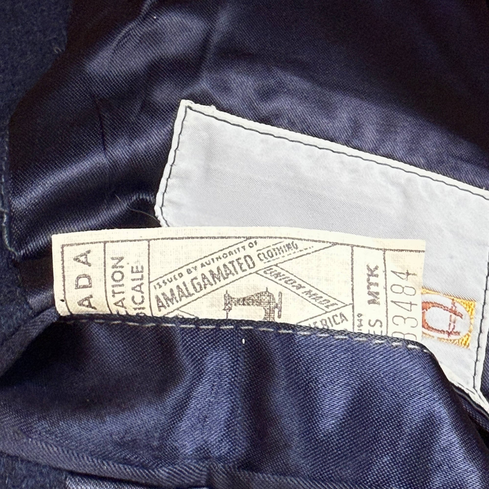 Vintage 1970s Overcoat Navy Blue Wool Mens Size 42