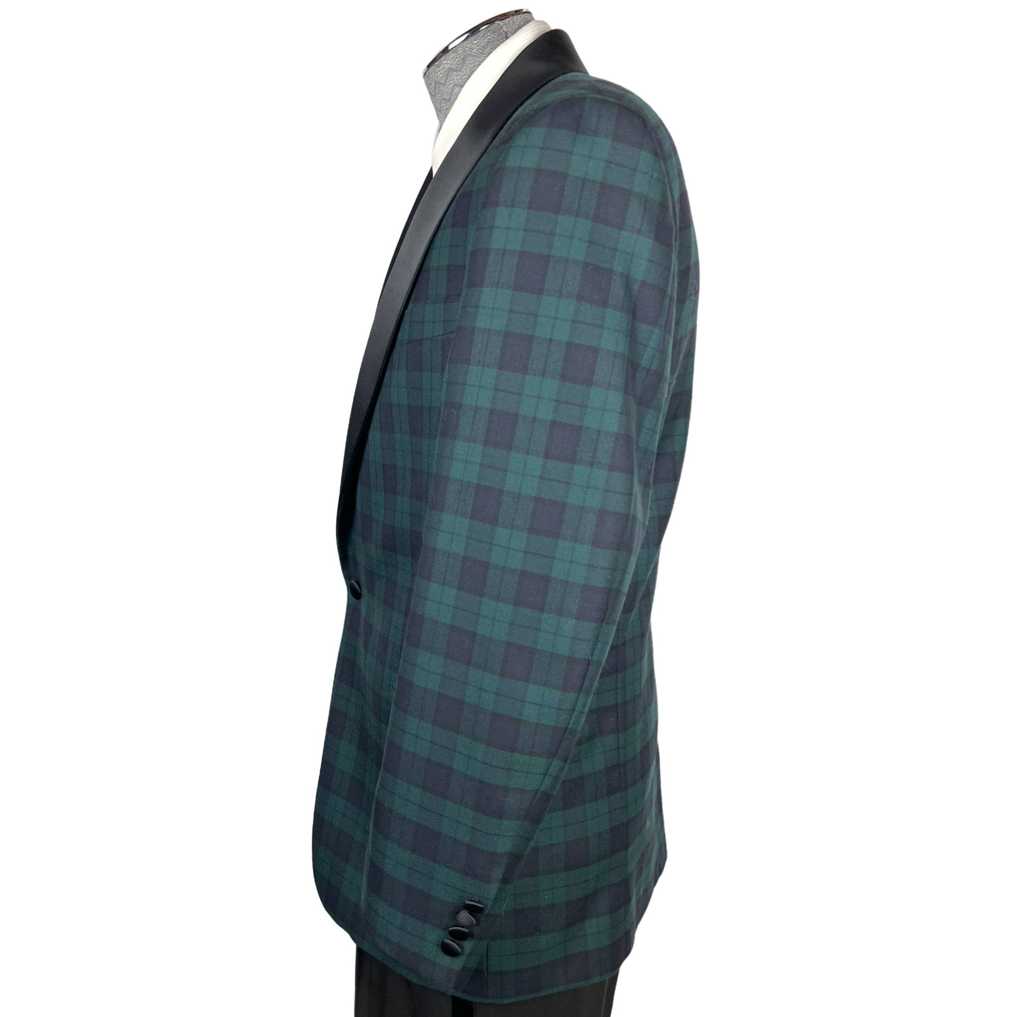 Black Watch Plaid Dinner Jacket Paul Fredrick Size 40 R